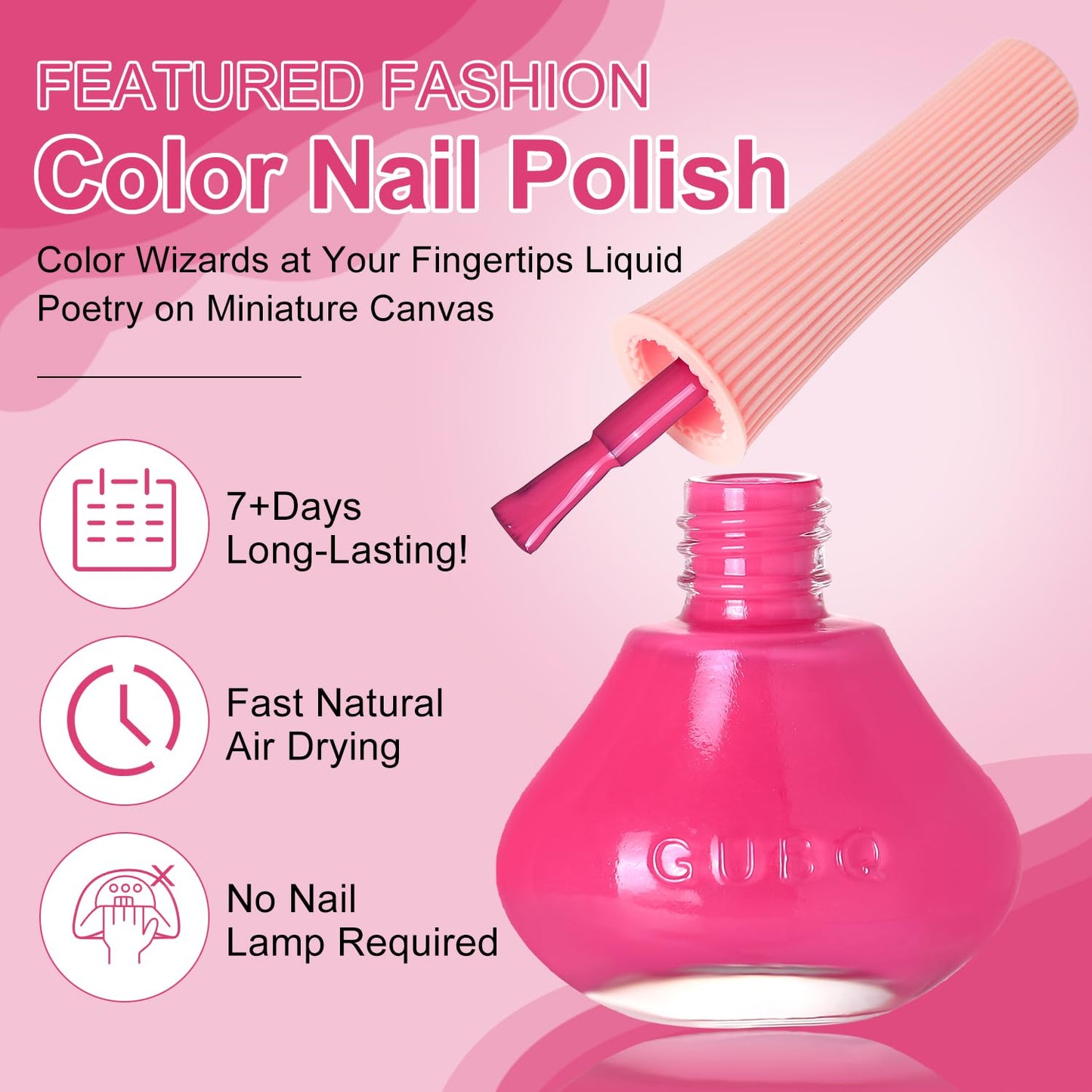 Major Dijit Neon Pink Quick Dry Regular Nail Polish - Nail Art Lacquer, 0.41 Fl Oz