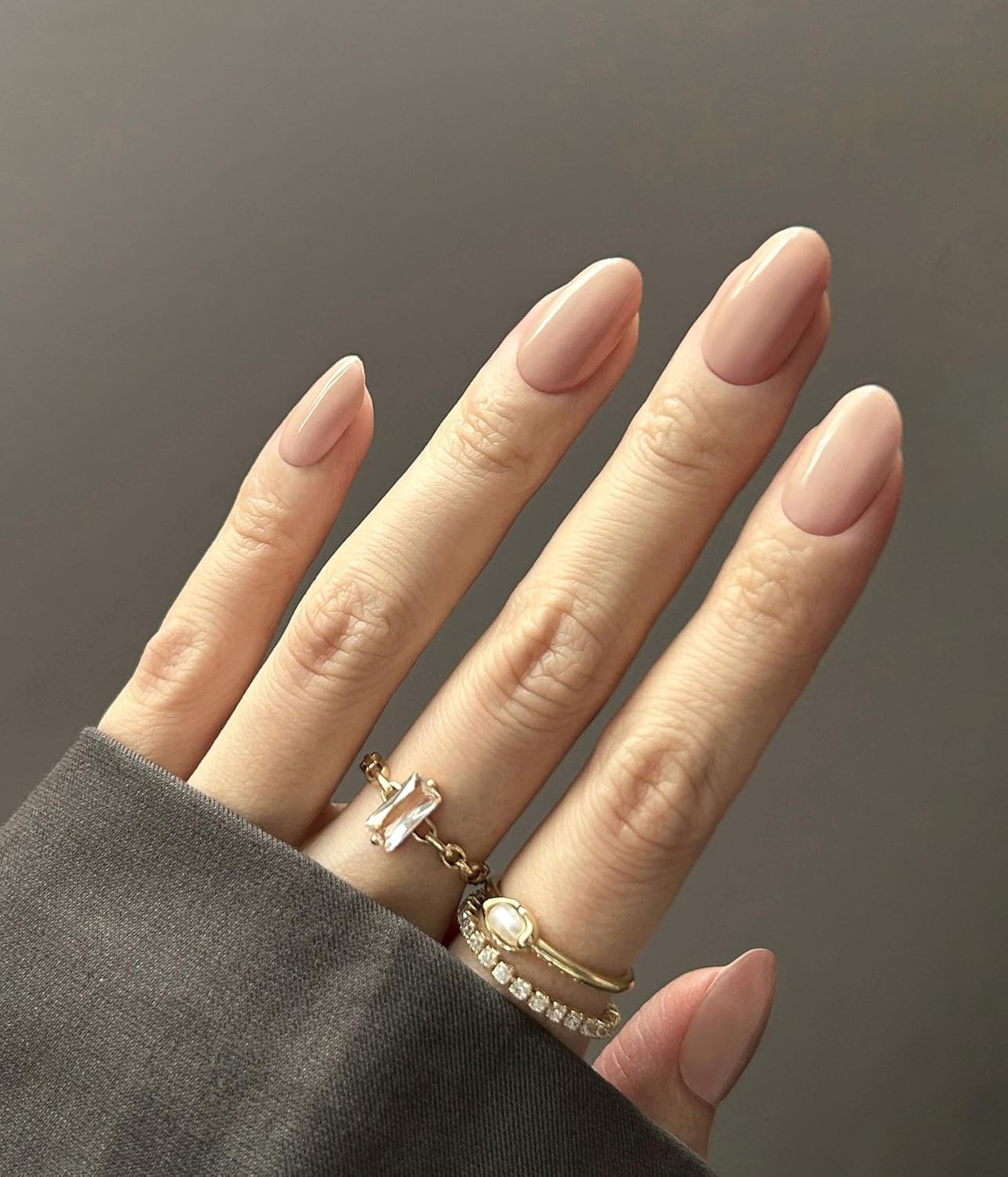 Nail Polish Strips - 22 Pcs Salon Quality Gel Nail Stickers - Long Lasting Wraps (Light Chestnut Brown)