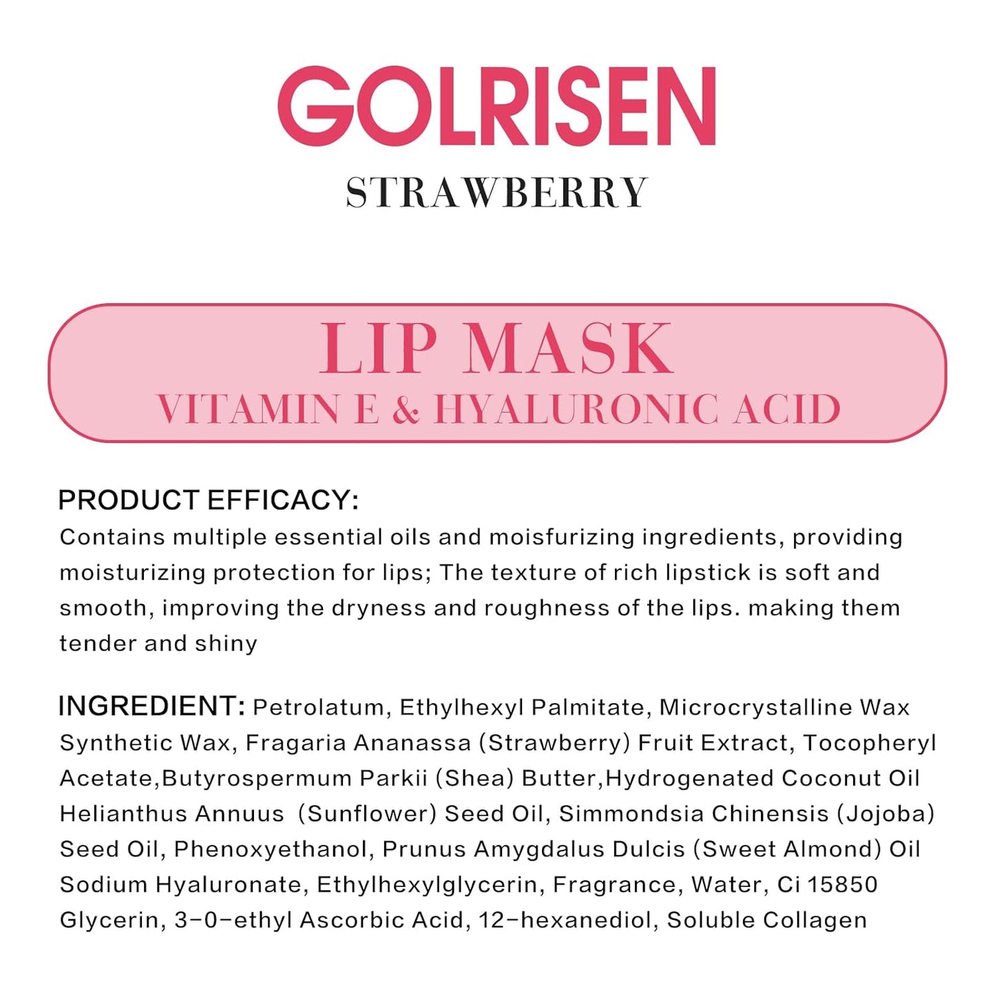 Lip Mask - Plump & Repair Dry Lips | Lip Mask Overnight - Infused with Hyaluronic Acid & Vitamin E | Hydrating Lip Sleeping Mask - Wake Up to Soft, Smooth Lips, 0.7 oz