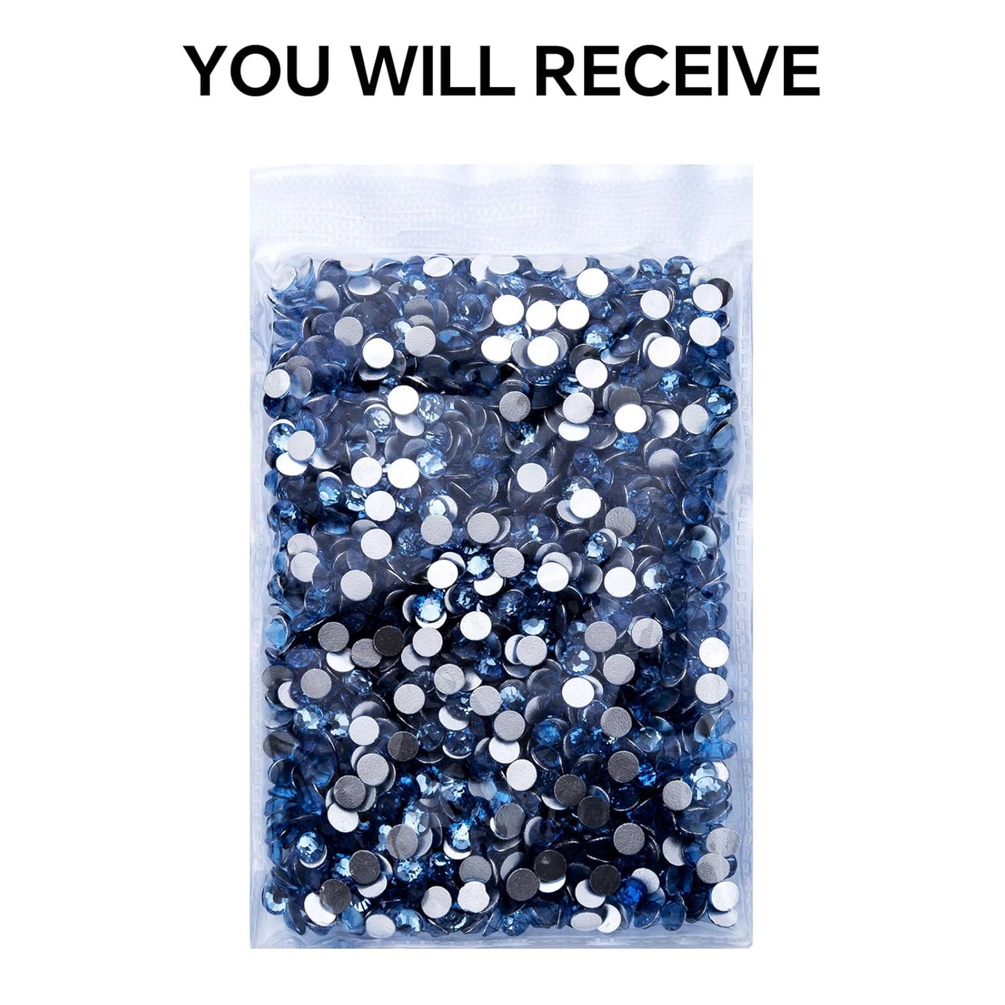 288Pcs Light Blue Crystal Rhinestones,Glass Flatback Rhinestones Gemstones for Nail Face Makeup Art Crafts Clothes Decoration - (SS30,6.5mm,Light Blue)