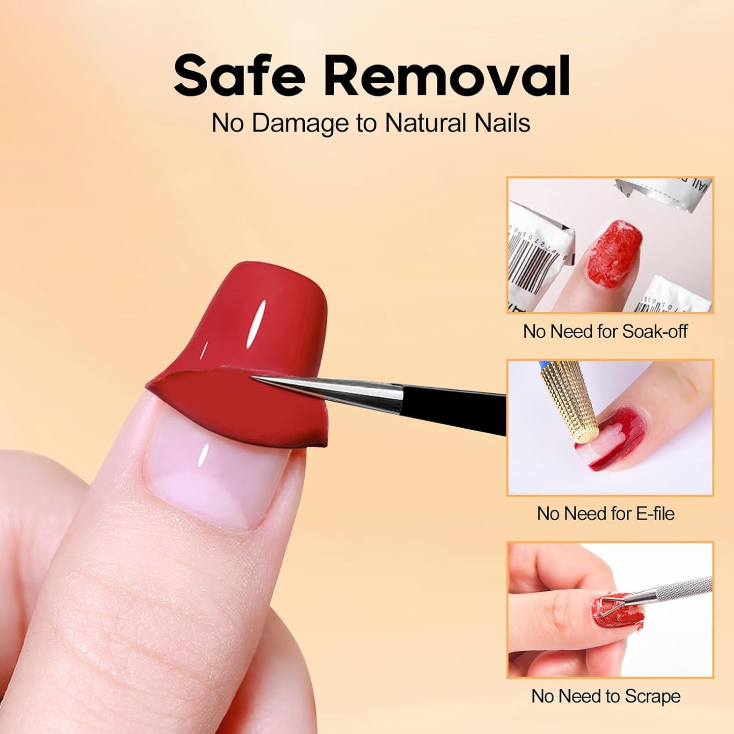 ADHERE Peel Off Gel Base Coat - UV LED Light Peelable Base Gel Polish, 15ml, No Filing Soaking-off for Easy Nail Removal, Perfect for Beginners & DIY Home Use