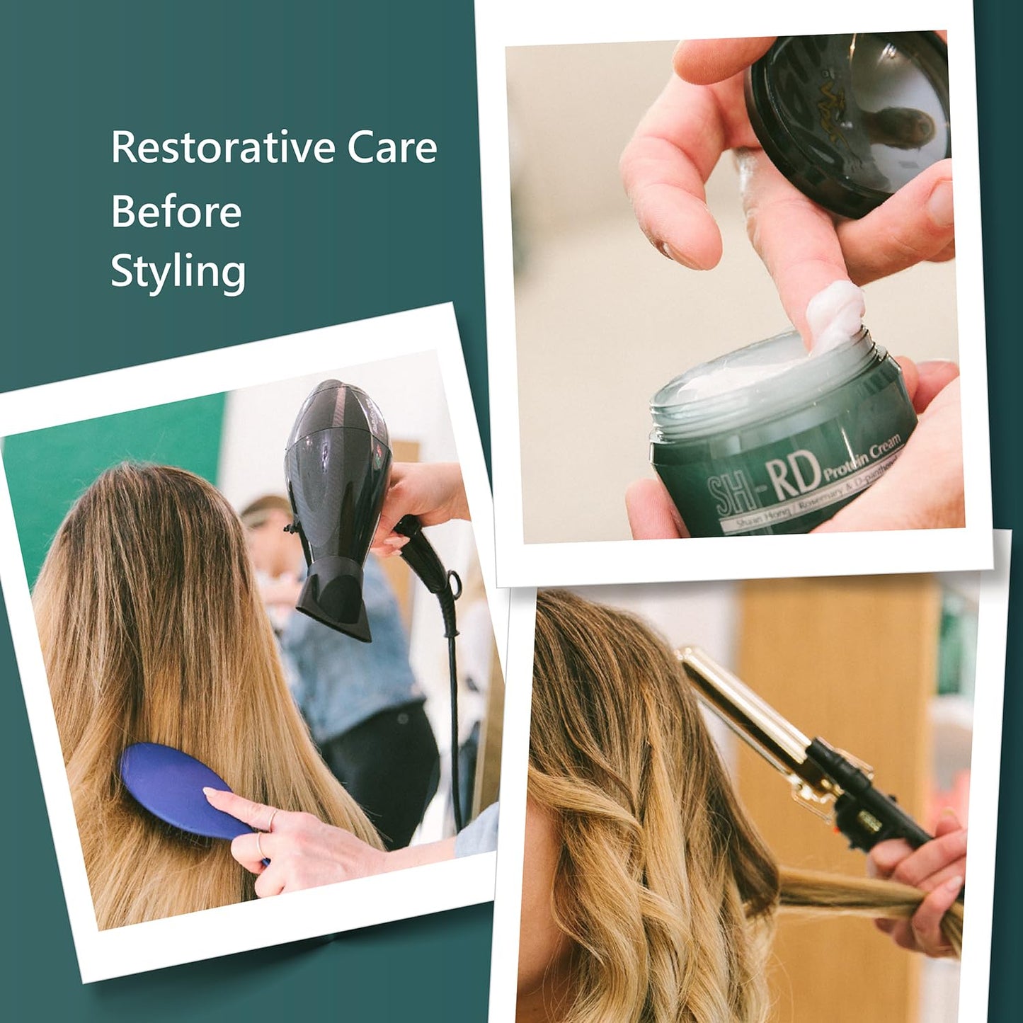 SH-RD Protein Cream for Damaged Hair | Leave-In Conditioner to Restore, Revitalize and Repair Split Ends | Conditioning Cream for All Hair Types - 0.34oz/10ml