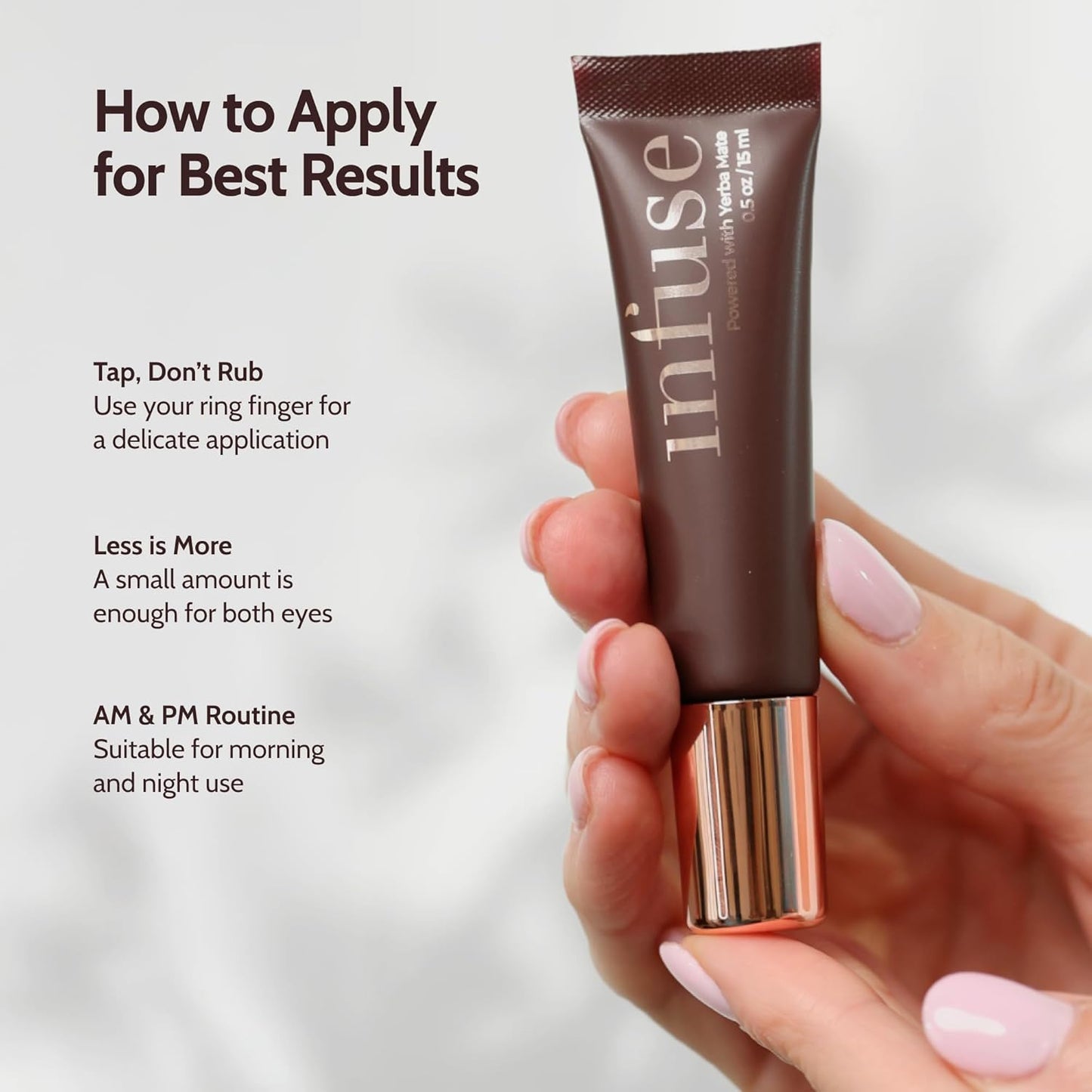 Infuse Eye Cream for Dark Circles with Good Molecules and Hyaluronic Acid Serum, Reduces Puffiness, Fine Lines, Antioxidant-Rich Yerba Mate for Day & Night Use, Ideal for Middle-Aged Women