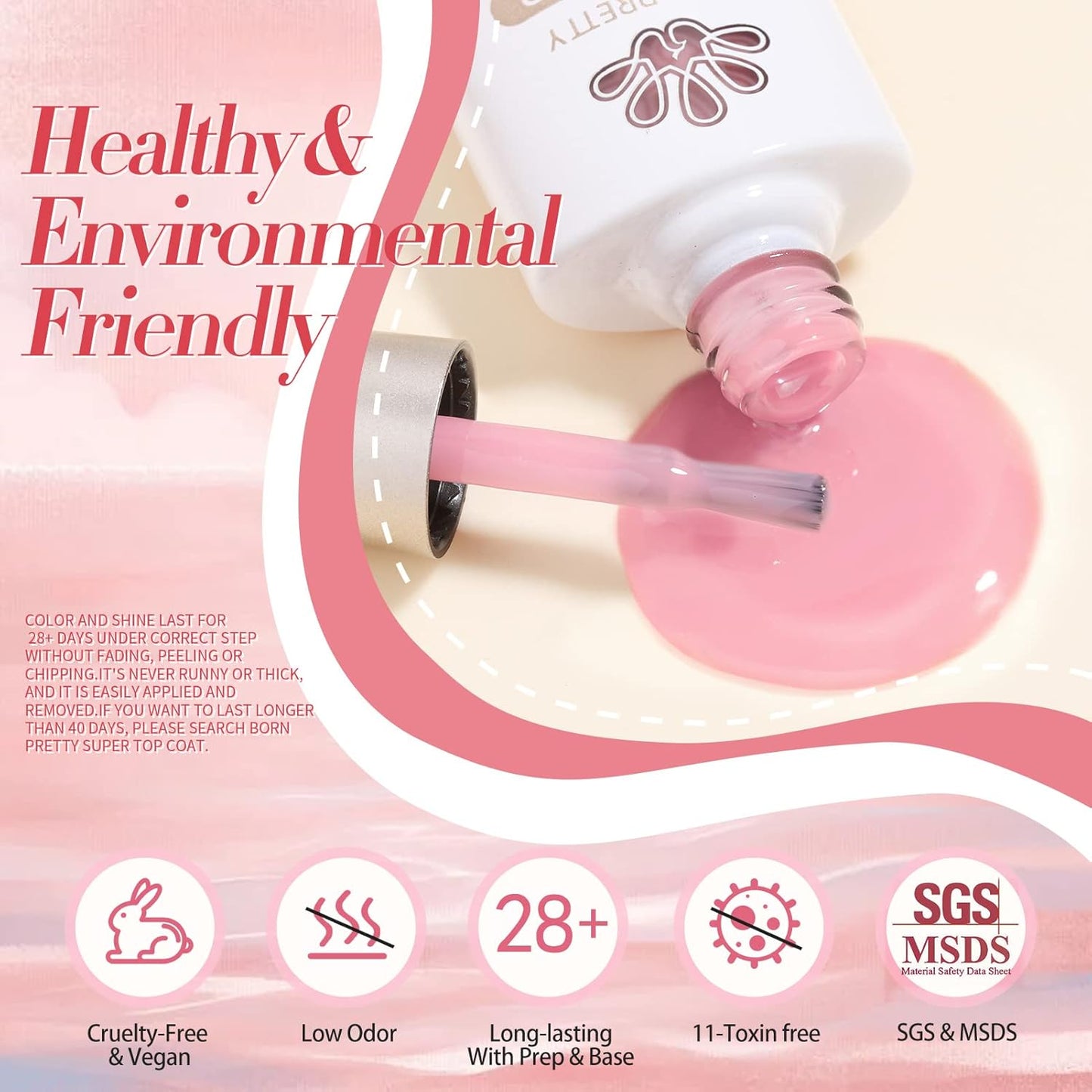 Born Pretty Jelly Gel Nail Polish Sheer Pink Gel Nail Polish Crystal Transparent Milky Gel Polish Kit Nail Art Varnish Collection Gift Set 7ML 6PCS