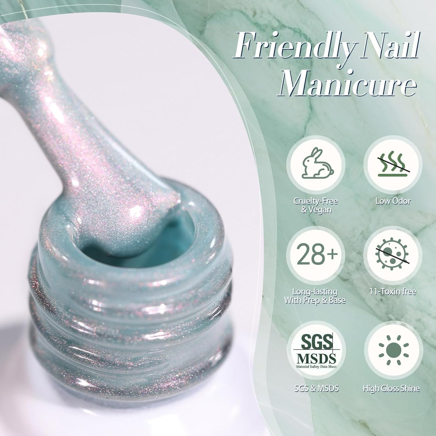 BORN PRETTY Cat Magnetic Eye Gel Nail Polish,Tuberose Green Magnetic Gel Polish Shimmer Magnetic Eye Gel Manicure Nail Art DIY 15ml