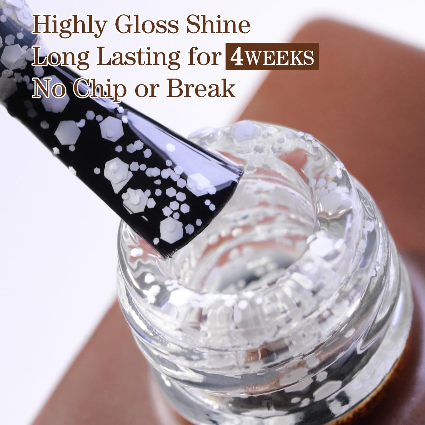 Double Rhythm 15ML Glitter Gel Polish Shimmer Reflective Holographic Color Magnetic for Nail Art Salon DIY at Home (B1079-Snowflake)