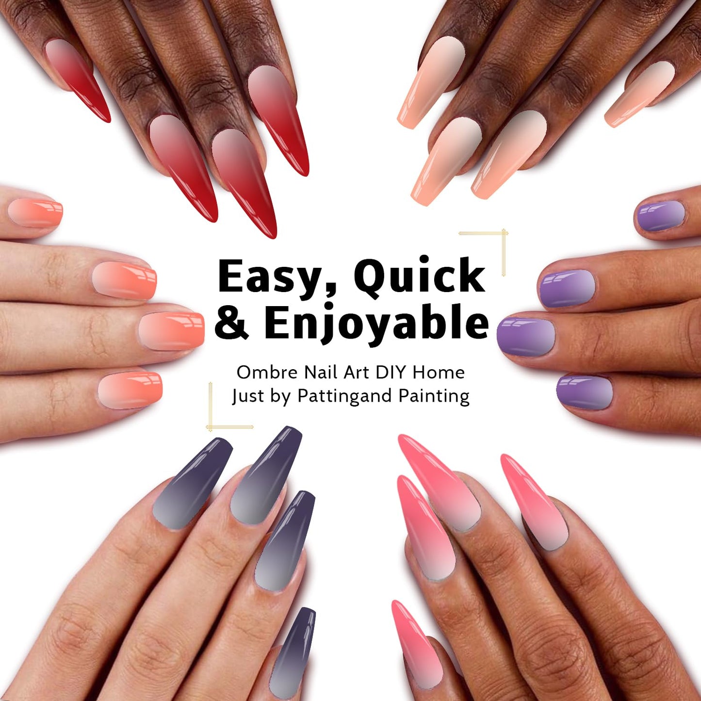 Sponge Pat Paint Nail Gel, Ombre Nails Gradient Gel Nail Blush Blooming Aura Nails Drawing Stripper Floral Painting DIY Nail Art, No Wipe, UV/LED Curing (12 Colors G)