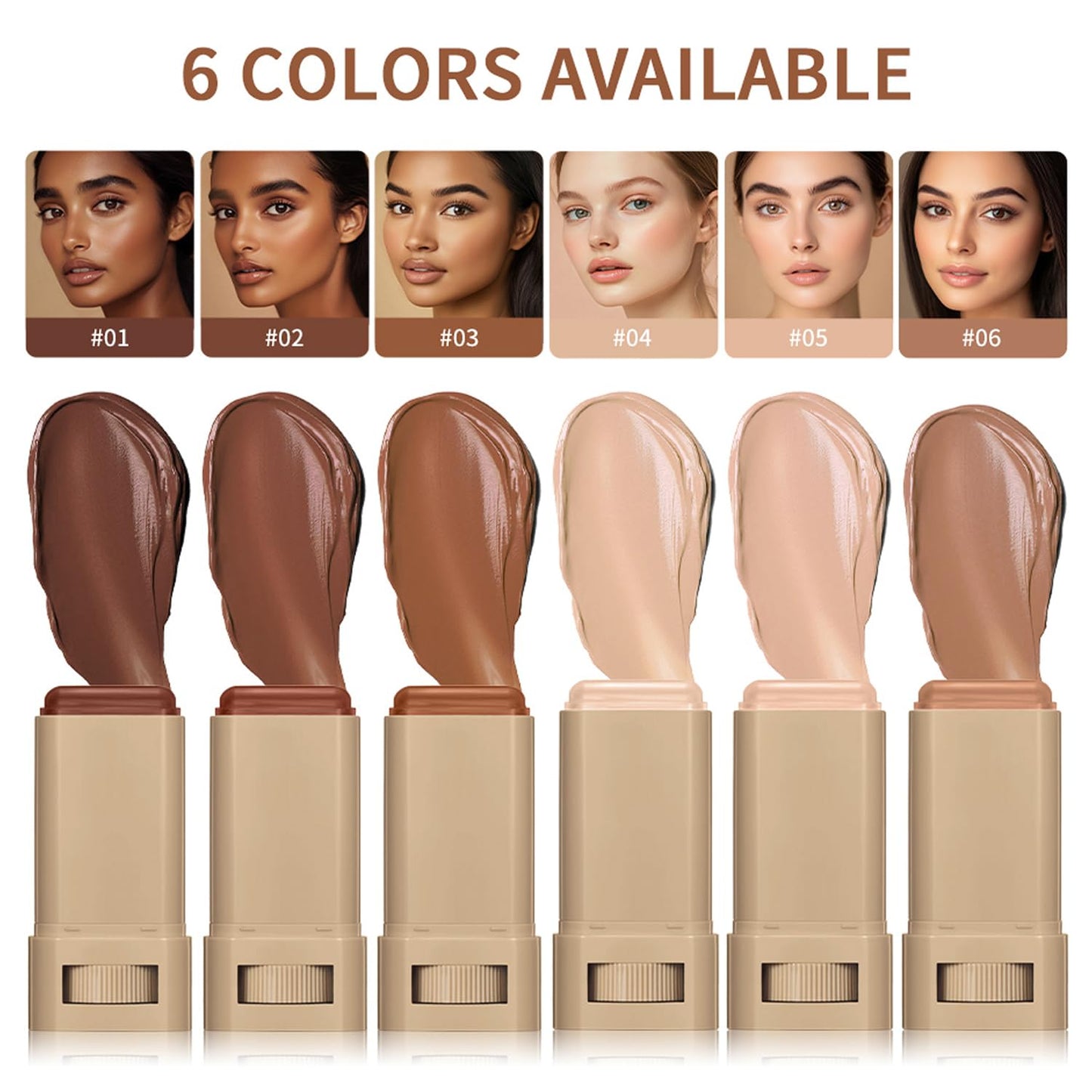 2PCS Foundation Stick Beauty Balm Serum Boosted Skin Tint, Solid Tinted Moisturizing Serum Contour Stick, Natural Fit, Moisturizing ＆ Concealing Foundation Sticks (#03)