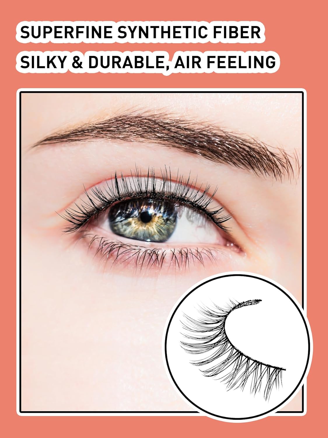 Lashes Wispy Eyelashes False Eyelashes 10MM Short Lash Thin Band Strip Lashes Natural Lashes 3D Volume Eyelashes Soft False Lashes 7 Pair Siligli