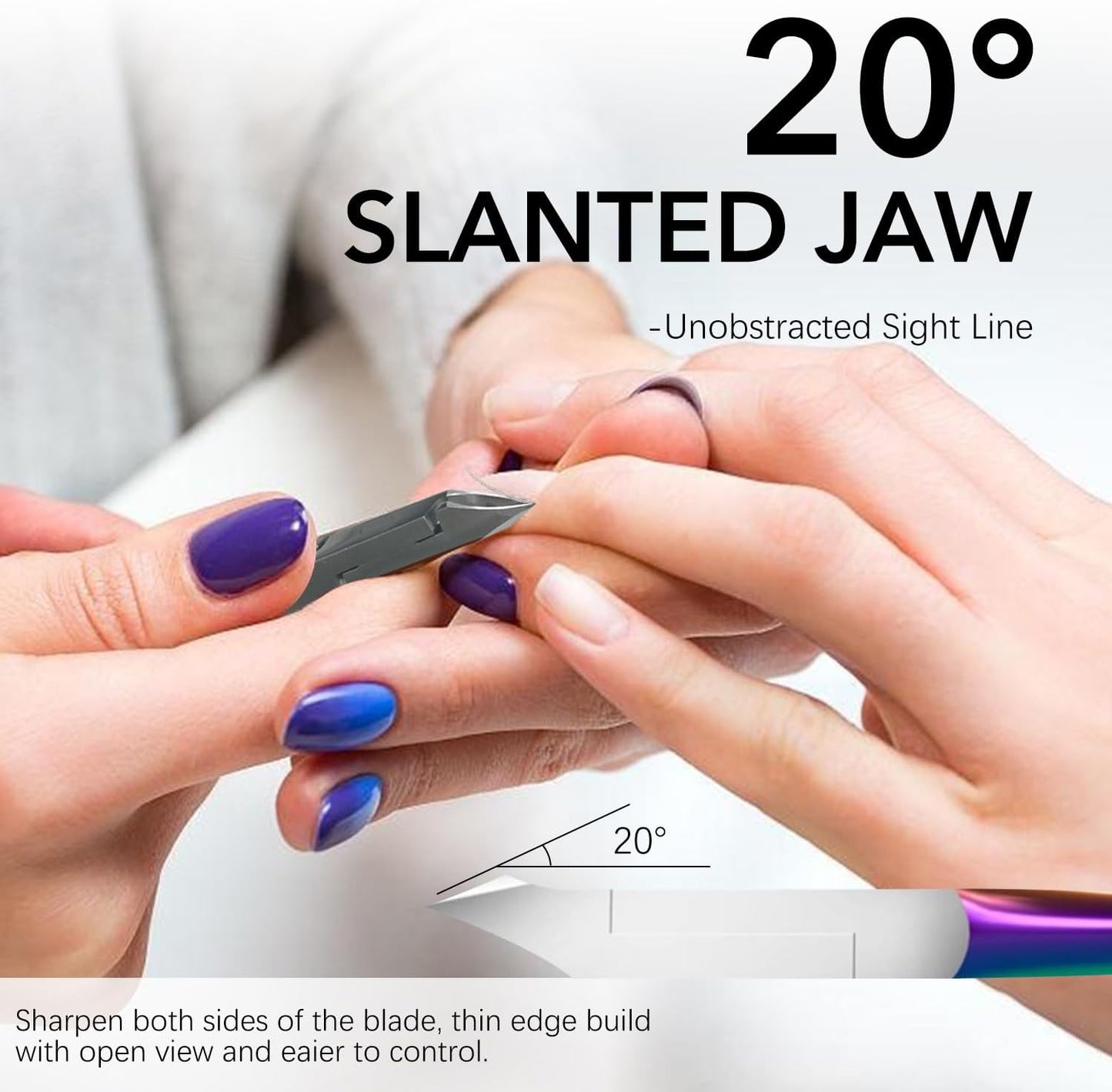 Cuticle Trimmer Stainless Steel Cuticle Nippers Clipper Extremely Sharp Nail Cuticle Remover Tools Cuticle Cutter Manicure Tools for Fingernails and Toenails Dead Skin 5mm