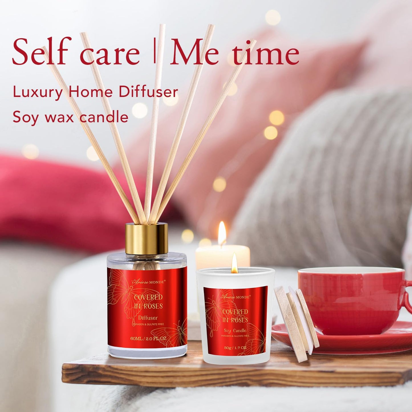 Gifts for Women,15Pcs Rose Amber Bath Relaxing Spa Gift Basket for Her, Mom, Sister, Female Friends, Daughter,Unique Bath Gift Set Idea for Women Who Have Everything, Mothers Day Gifts for Mom