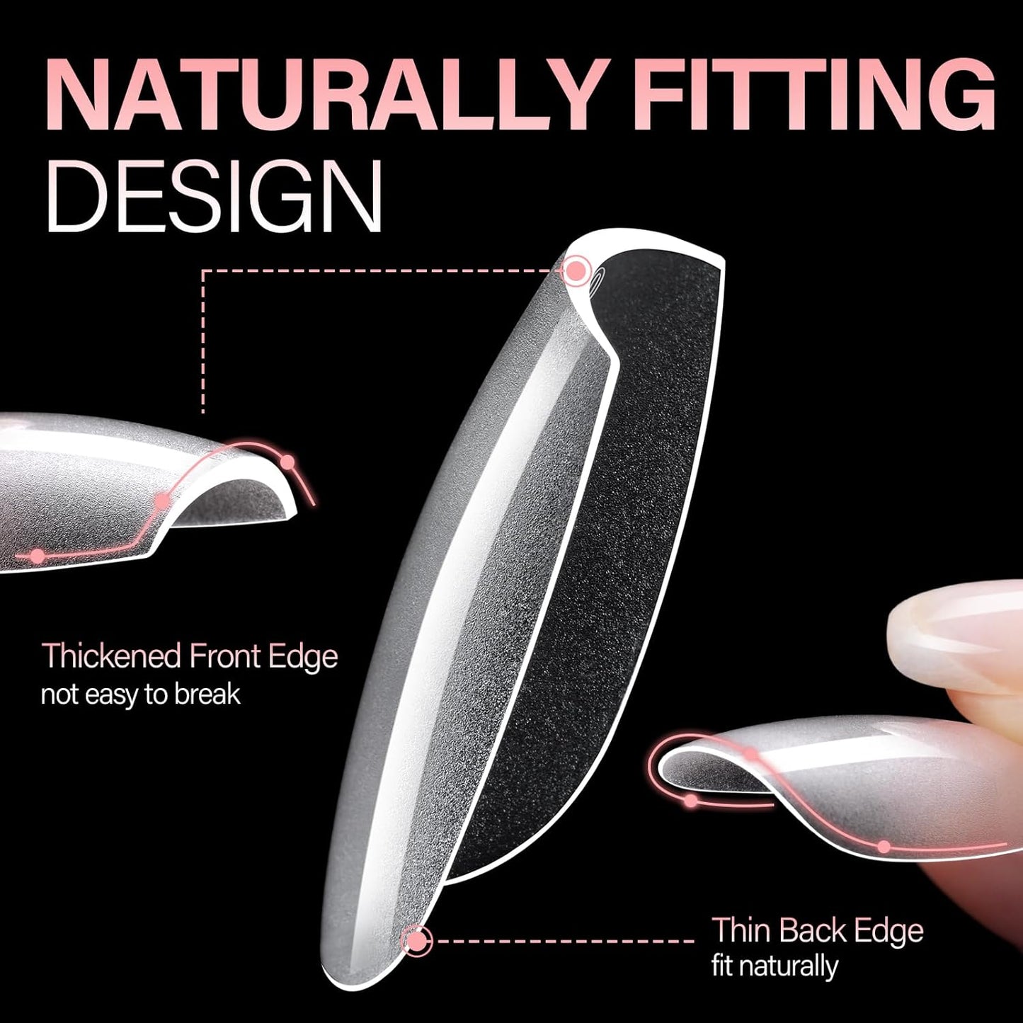 AILLSA Medium Coffin Nail Tips - Pre-shaped False Nail Tips Full Cover Matte Thickened Nails Tips, Fake Nails 450pcs 15 Sizes for DIY