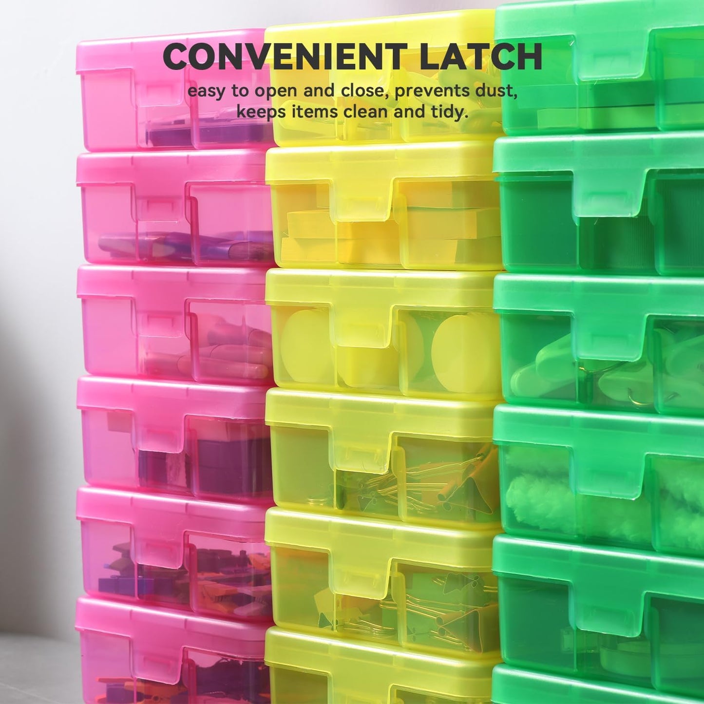 18 Pack Small Plastic Storage Containers Clear Arts & Crafts Storage Boxes & Organizers Stackable Small Containers With Lids For Organizin (Set 3)