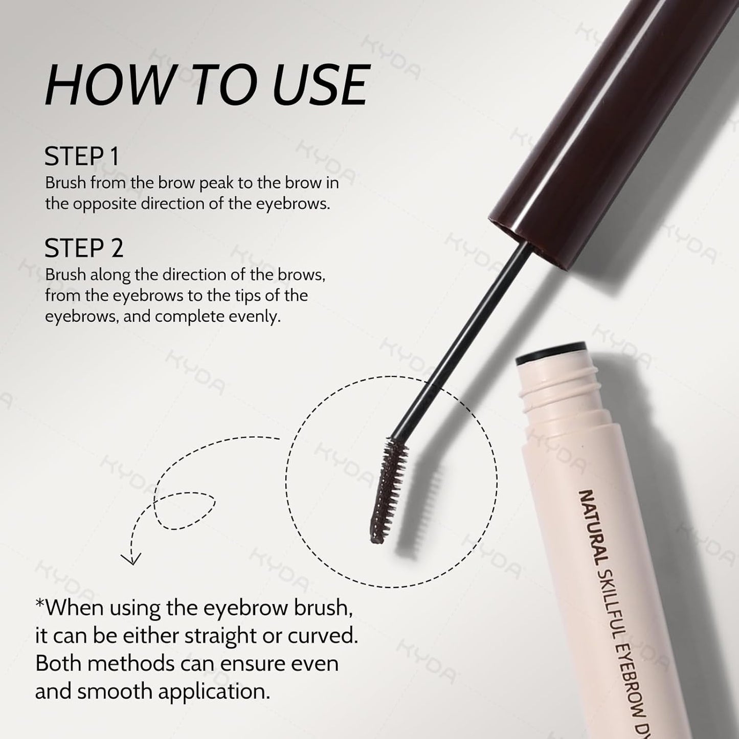 KYDA 2 Pcs Tinted Eyebrow Cream, Ultra-Fine Brush Tinted Brow Gel, Waterproof Smudgeproof Eyebrow Mascara, Long Wear, Natural Brow Makeup without Clumping, Cold Grey