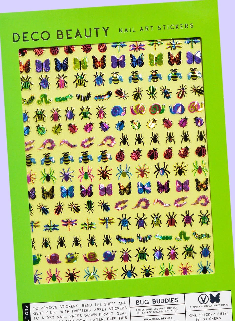 Bug Buddies Nail Stickers - Lightweight & Easy-to-Apply Nail Art with Trendy Designs - Durable & Long-Lasting Nail Stickers for Women, Ideal for DIY Manicures & Salon-Quality Nails
