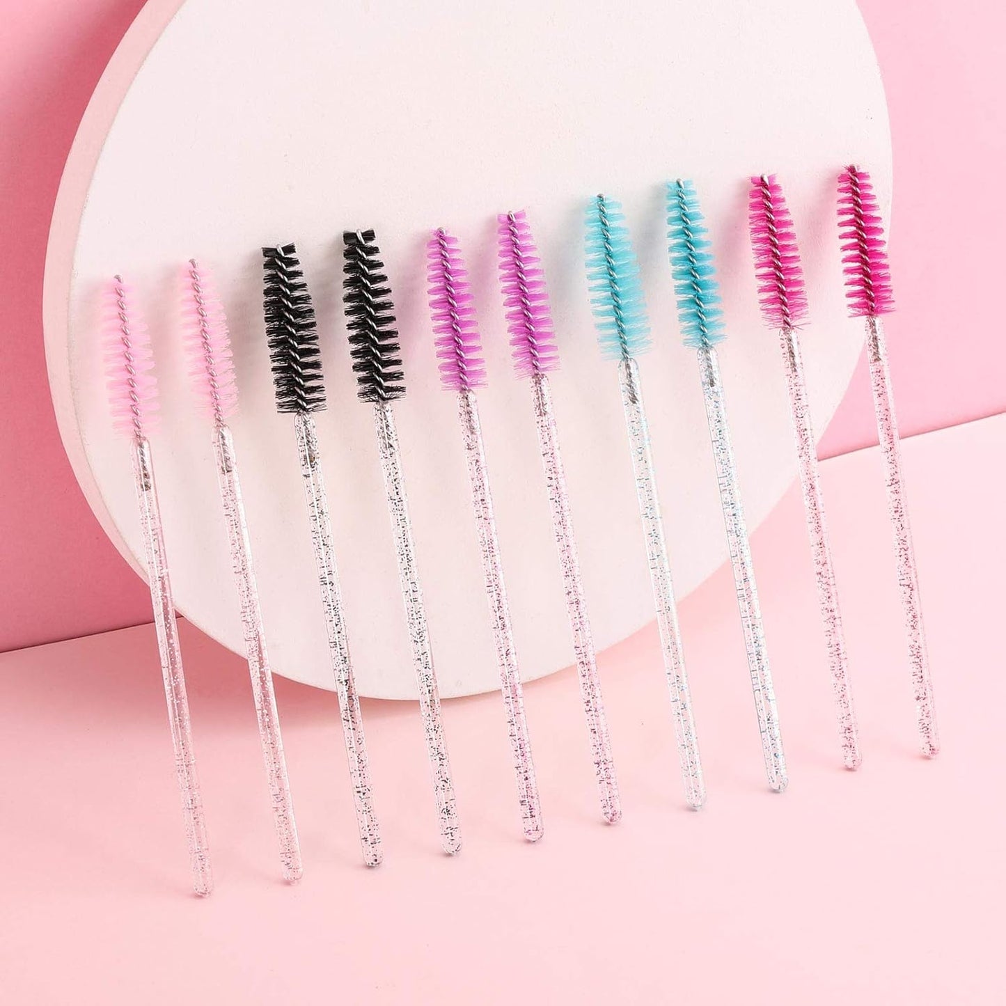 Tbestmax 500 Disposable Mascara Wands Eyelash Brush Spoolies for Eyebrow Eye Lash Extension Colorful
