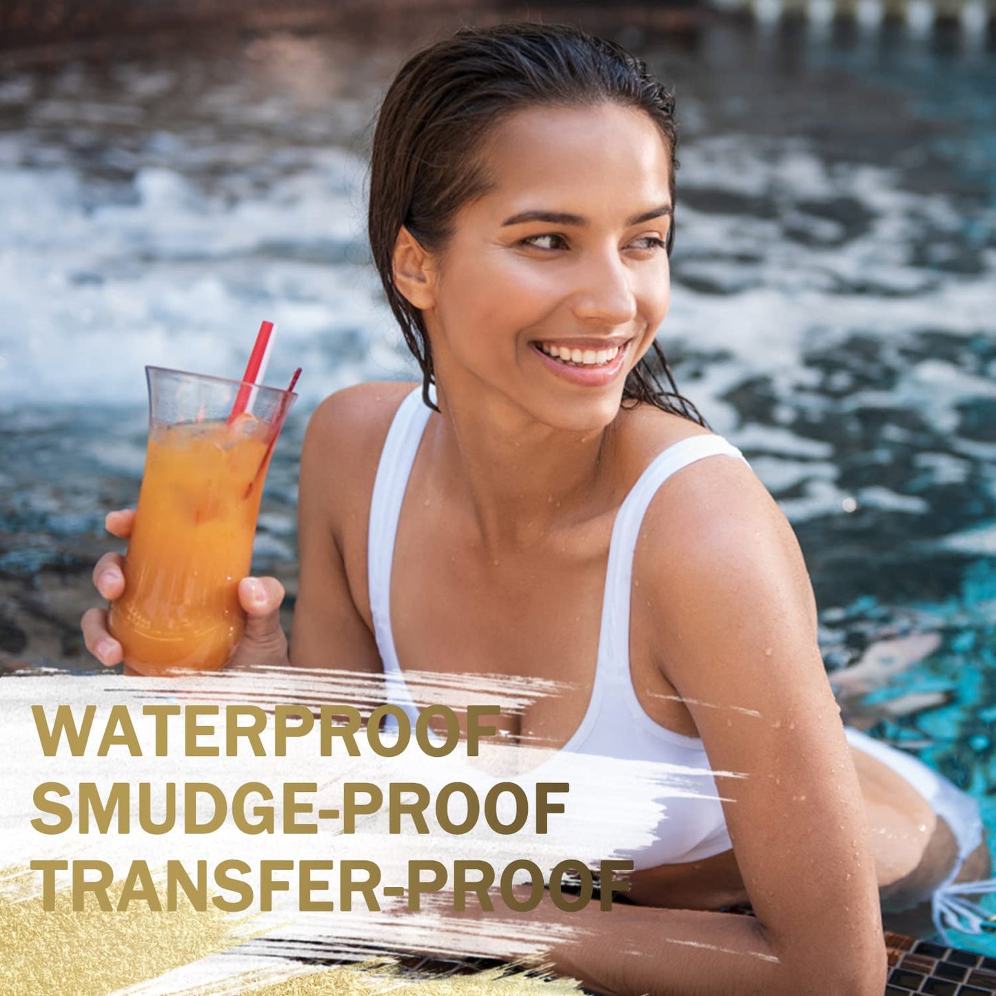 LAVONE Eyebrow Stamp Stencil Kit - Brow Stamp Trio with Waterproof Pencil, Pomade, 20 Stencils, Dual-ended Brush and Sponge Applicator - Dark Black