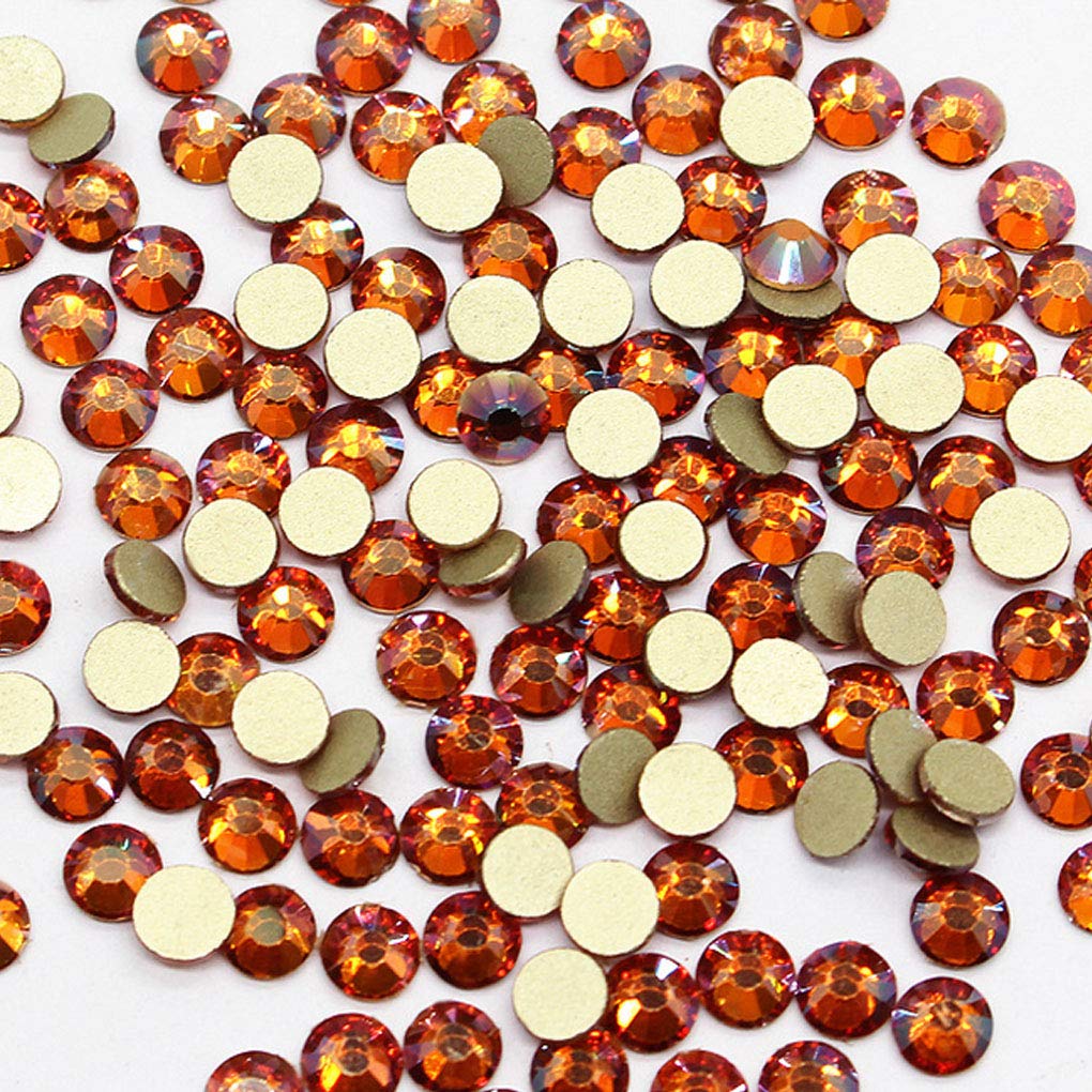 Rhinestones flat back gems round DIY decorative Nail Face and apparel accessories ss3-20 mix size(4320pcs amber)