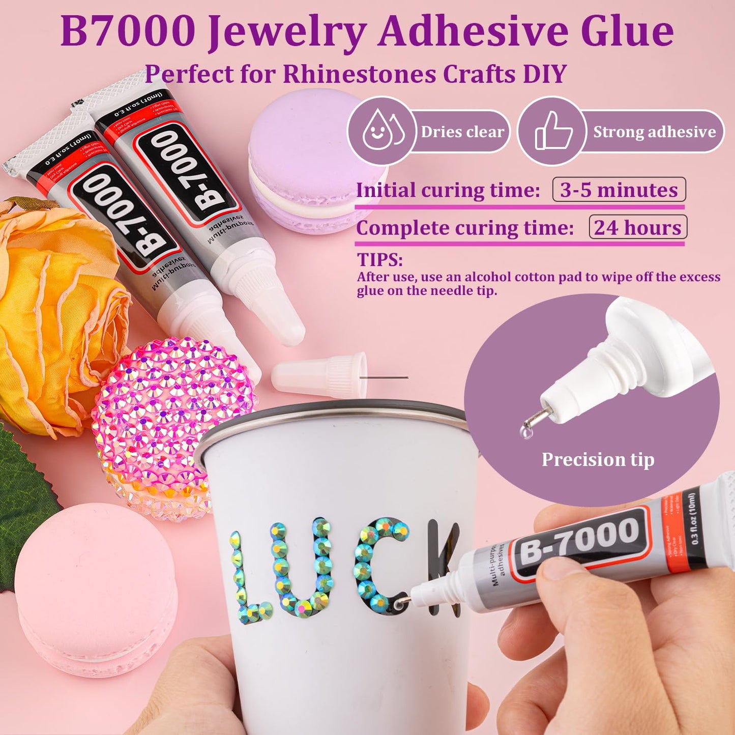 Resin Jelly Rhinestones for Crafting with B7000 Jewelry Glue, 2 Boxes Dark Green AB Flatback Crystals with 3Pcs 10ml Glue, Bedazzling Non Hotfix Gems for DIY Tumblers Clothing Shoes Manicure