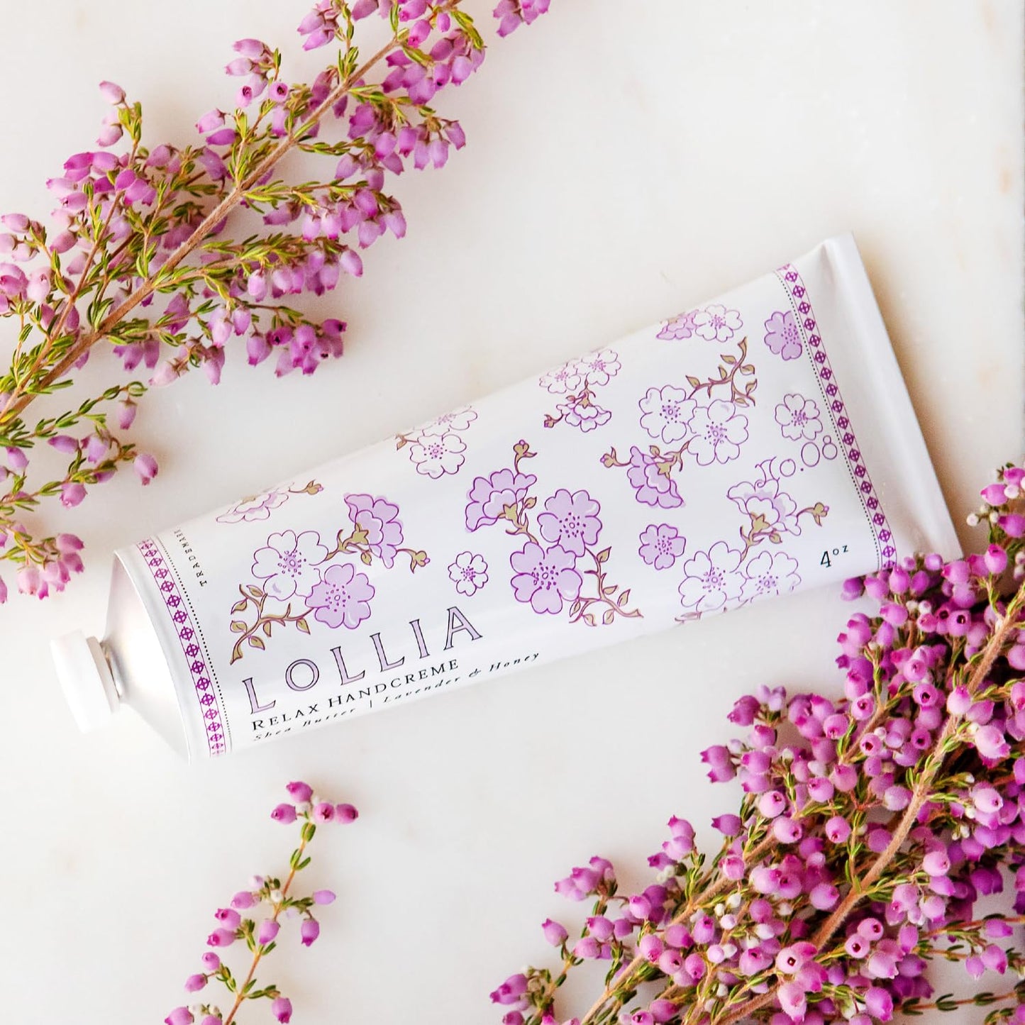 LOLLIA Relax Handcreme, 4 oz Scented Hand Cream for Women, Moisturizing Lotion for Dry Hands, Shea Butter & Cocoa Butter, Quick Absorbing Luxury Women's Skin Care