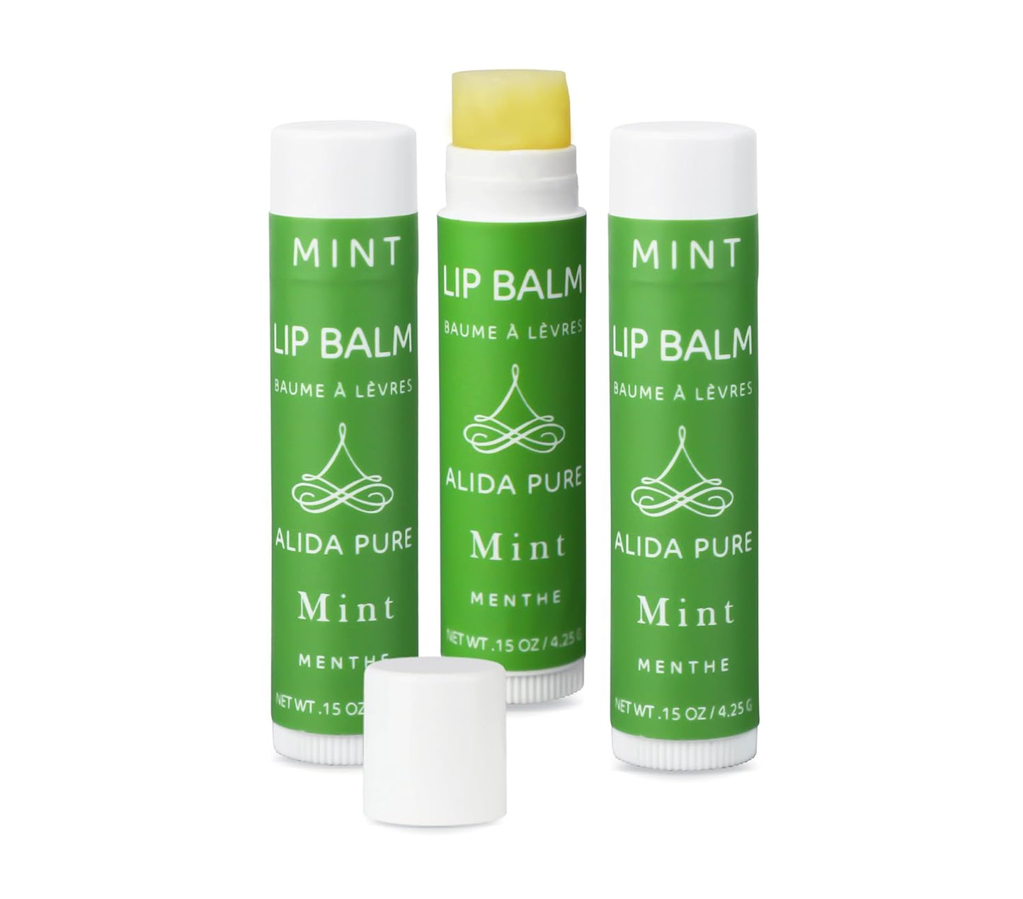 Mint Lip Balm Collection, Vegan Set, Beeswax Free, with Organic Jojoba and Avocado Oil, Vitamin E, Natural Moisturizer for Dry, Chapped Lips, 3 Tube Set