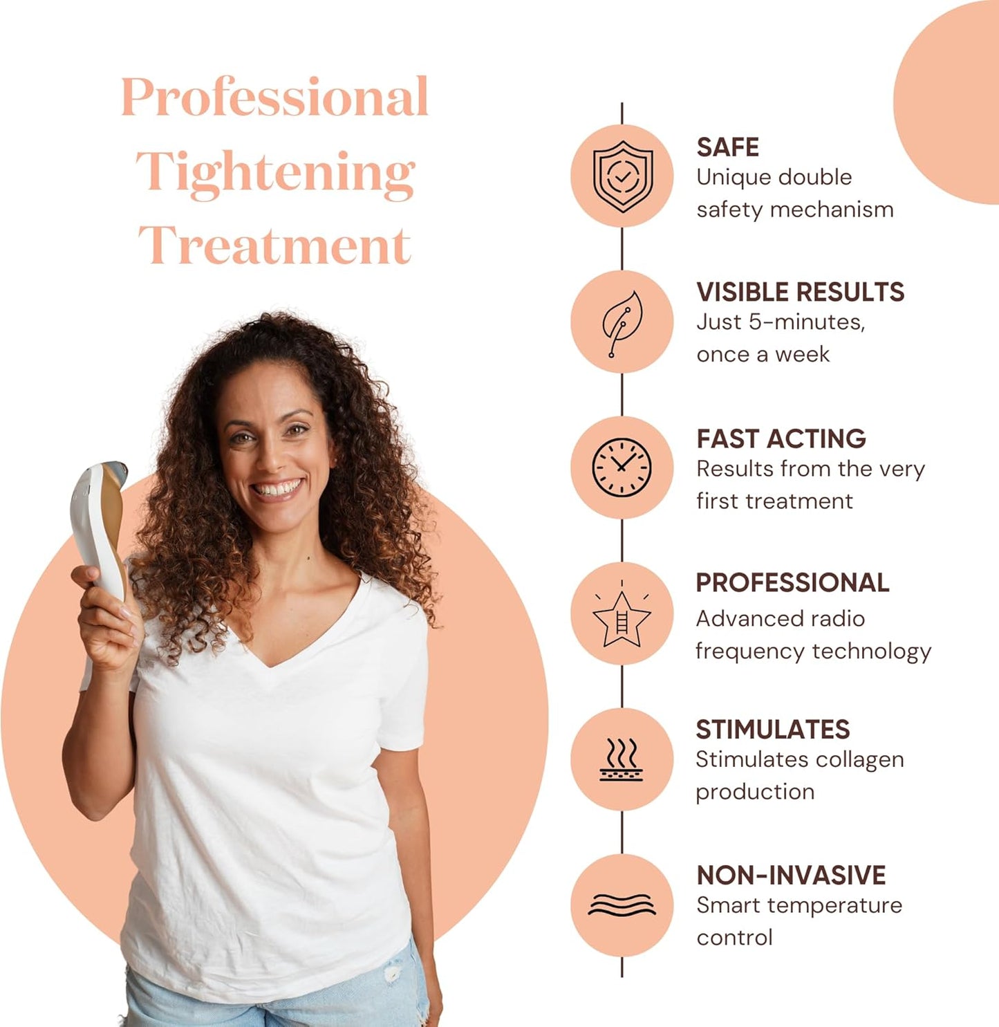 Sensilift Anti-Aging Radio Frequency Skin Tightening Device | Clinically Proven Collagen Boosting Technology for Wrinkle Reduction and Face Lifting | Non-Invasive, Professional Face & Neck Treatment