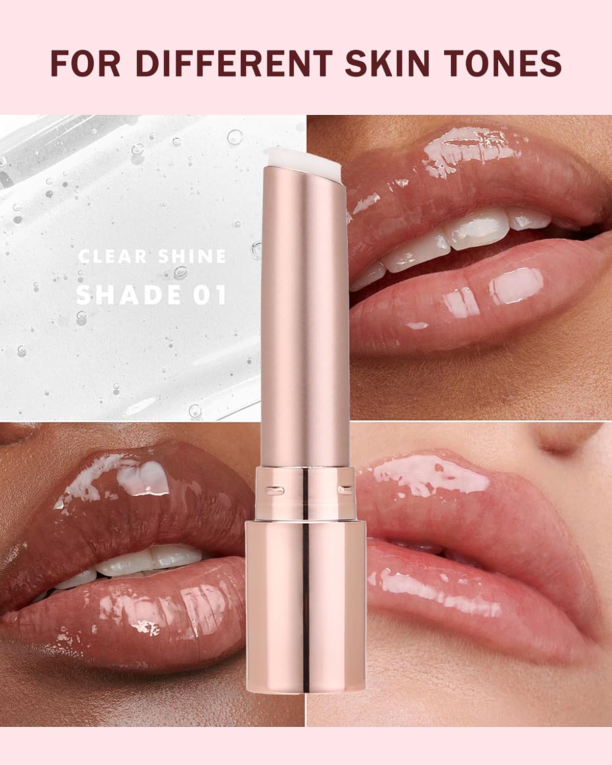 Moisturizing Lip Balm, Nude Sheer Lipstick Hydrating Clear Tinted Lip Gloss, Long Lasting Waterproof Liptint Balm Natural Non-Stick Lips Oil Stain,Glossy Lipcolor Juicy Finish for Dry Cracked Lips-01