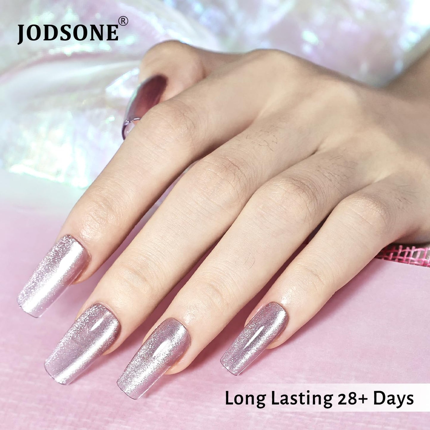 JODSONE 16.5ml Cat Eye Gel Nail Polish Silver Gray Glitter Magnetic Reflective Translucent at Home Salon Design Need U V Curing