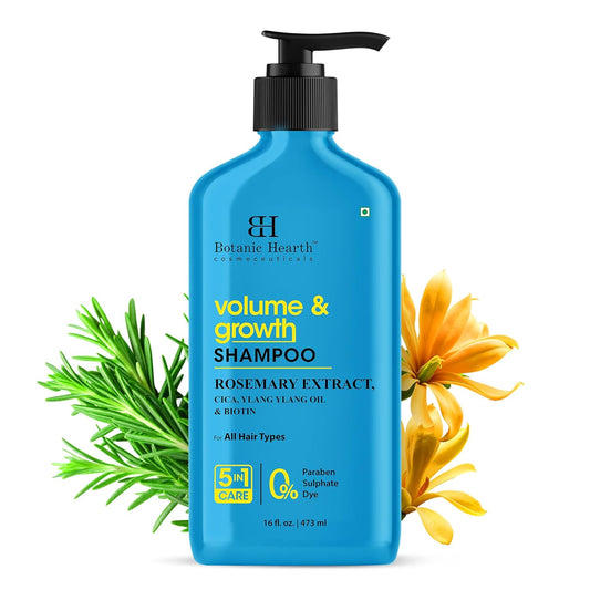 Botanic Hearth Rosemary Shampoo Infused With Cica, Ylang Ylang Oil & Biotin Oil – Clarifying Shampoo For Hair Volume, Growth & Strength | Paraben & Sulfate Free | For All Hair Types, 16 Fl Oz