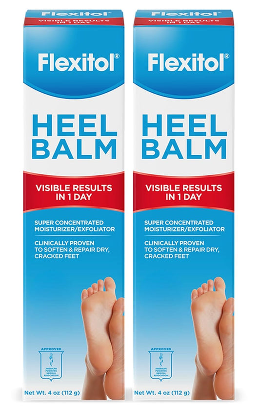 Flexitol Heel Balm, Rich Moisturizing & Exfoliating Foot Cream, 4 Oz Tube (Pack of 2)
