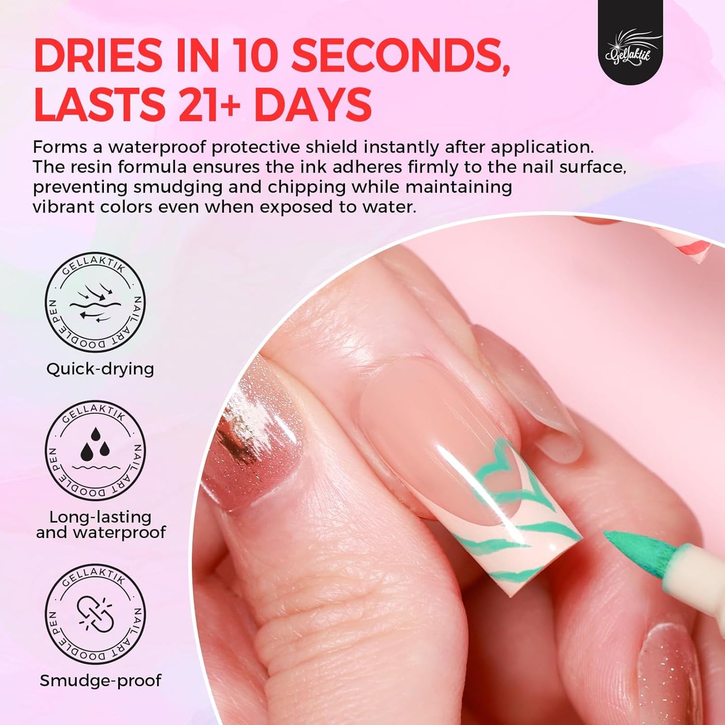 12 Colors Nail Art Pens Set, 3D Nail Polish Pens Quick-Drying Acrylic Paint Markers, Dotting Liner Brush for DIY Nail Design, Home & Salon Manicure Tools