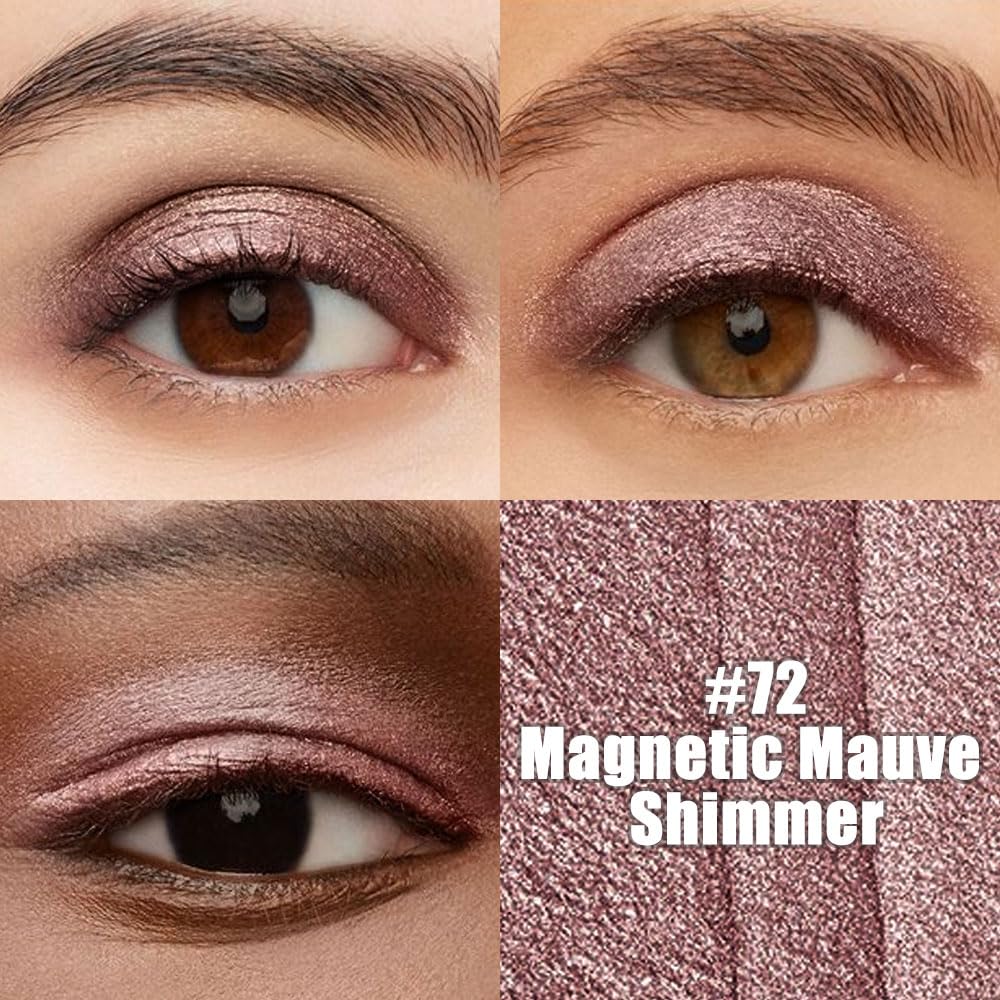Magnetic Mauve Shimmer Cream Eye Shadow Stick Makeup for Women, Shimmer Eyeliner Pencil Eyeshadow Brightener Stick for Eyes, Waterproof Eyeshadow Applicator Blendable sombras para ojos 72#
