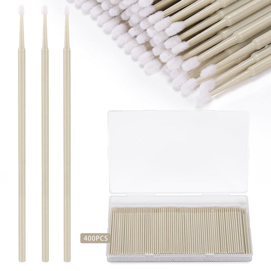 400PCS Micro Applicator Brush,JASSINS Microswabs for eyelash extensions,Disposable Precision Mascara swabs,Suitable for Cleaning and Applying Makeup (Grey)