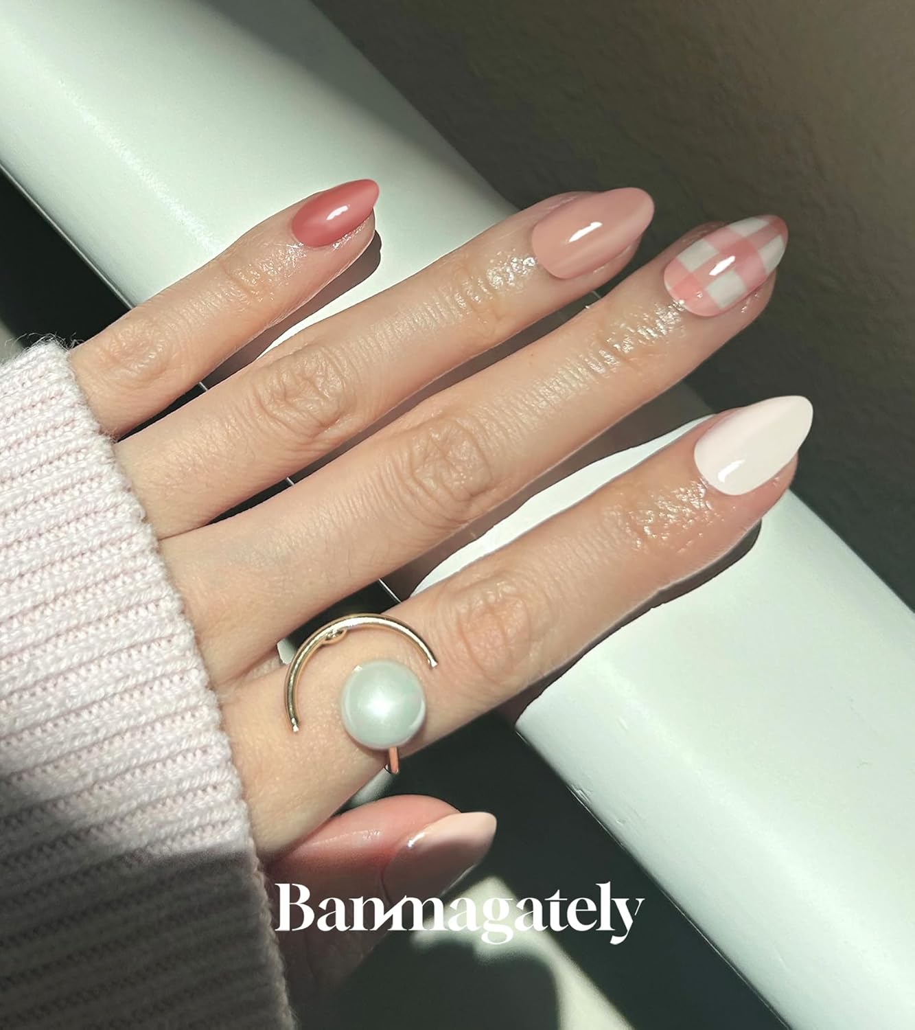 Nail Polish Strips, 20Pcs Salon Quality Gel Nail Stickers, Easy Long Lasting Wraps for Short Nails no UV Light Needed (Multicolor Plaid)