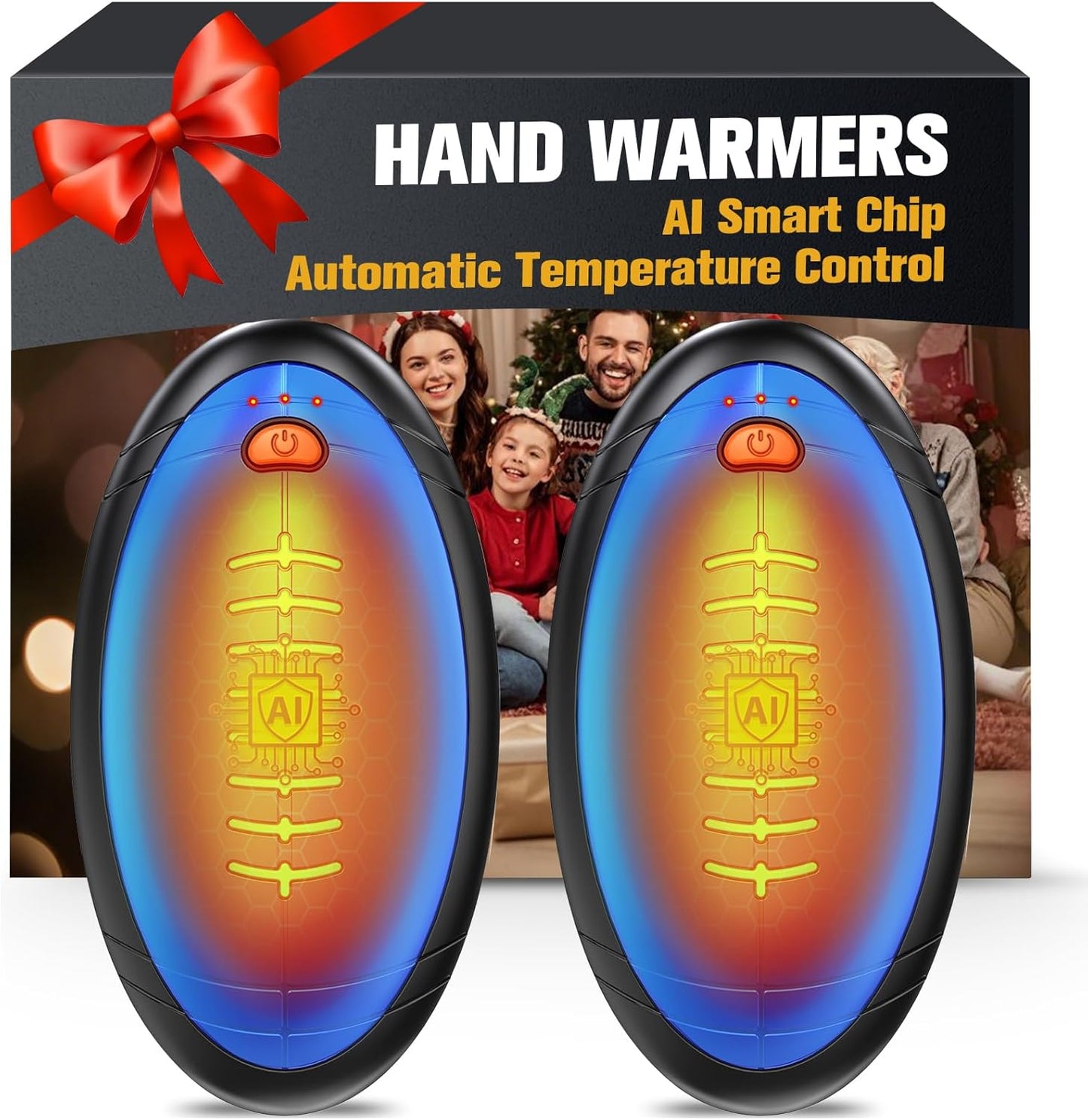 Hand Warmers Rechargeable, 2 Pack Temperature Electric Heater Football Shape Hand Warmer, Quick Charge Portable Hand Warmer Gift for Christmas Outdoors, Hunting, Golf, Camping