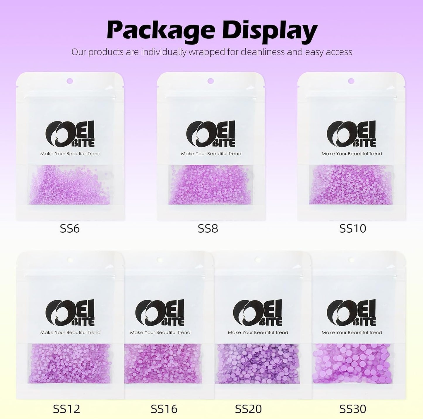 Mocha Lt.Purple Flatback Rhinestones, Glass Rhinestones for Nail Art and Craft, Glue Fix, Loose Crystal Gemstones(Mocha Lt.Purple, SS16, 1440pcs, 3.8-4.0mm)