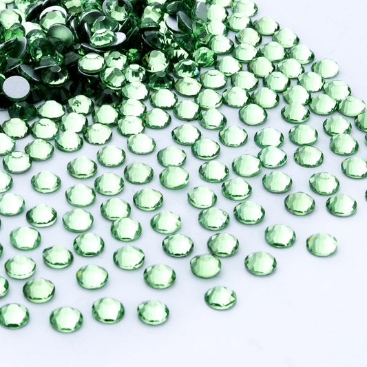 288Pcs Light Green Crystal Rhinestones,Glass Flatback Rhinestones Gemstones for Nail Face Makeup Art Crafts Clothes Decoration - (SS30,6.5mm,Light Green)