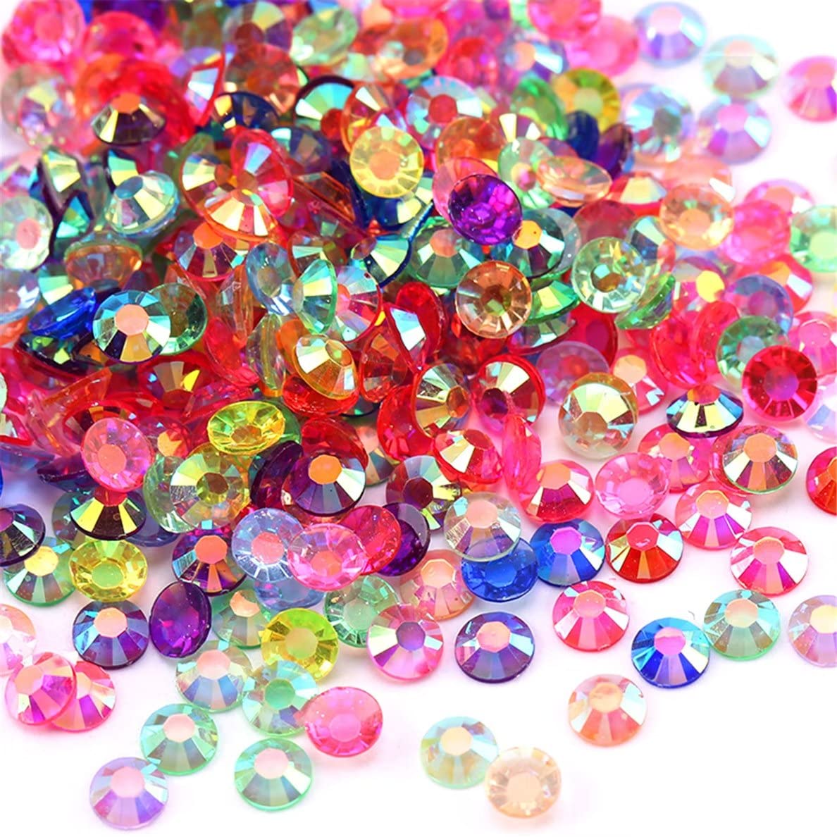 4500 Pcs SS12 3mm AB Flatback Rhinestones for Nails Art Crafts Transparent Glitter Round Gems Crystals DIY Clothes Shoes(Clear Red AB)