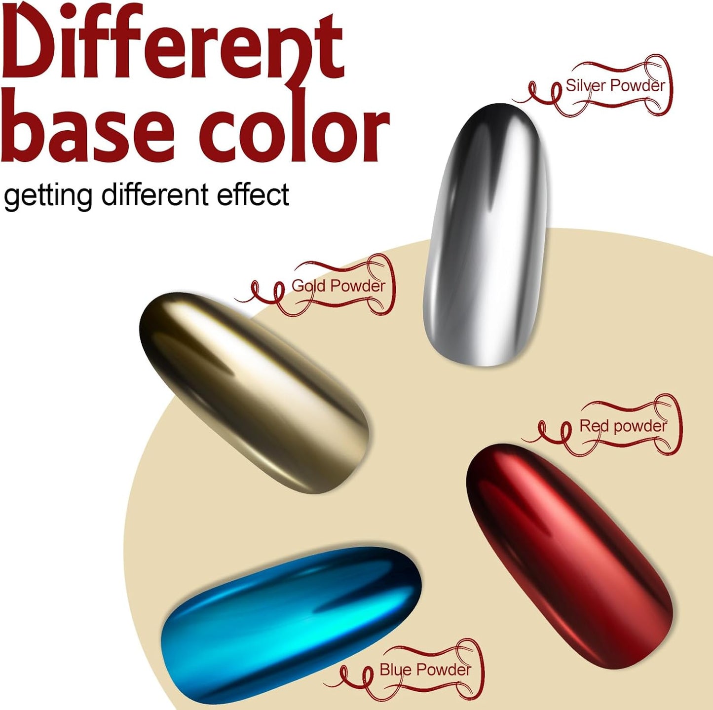 Artdone 16Jars Chrome Nail Powder Magic White Pearl Kit Mirror Effect Silver Metallic Holographic Dip Nail Powder for Resin Craft & Nail Art Fimo, Decoration Iridescent Aurora Mermaid Pigment