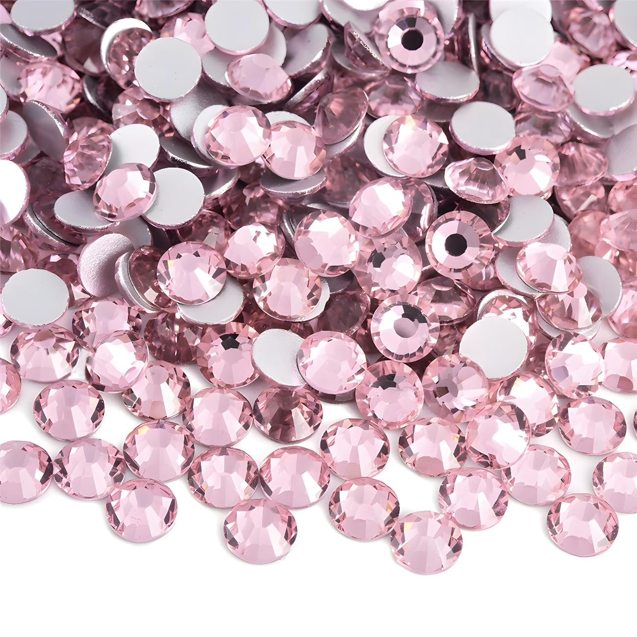Flatback Rhinestones Round Gems for Nails Art and Crafts 4000Pcs SS6 2mm Glitter Crystals Stone DIY Bags Clothes Shoes (Light Pink)