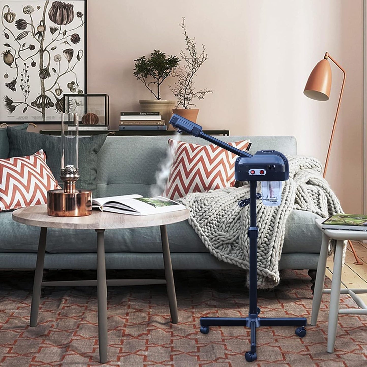 Professional Facial Steamer for Estheticians, Adjustable Height, 0.2 Gal Face Steamer on Wheels for Salon Beauty and Spa Shop