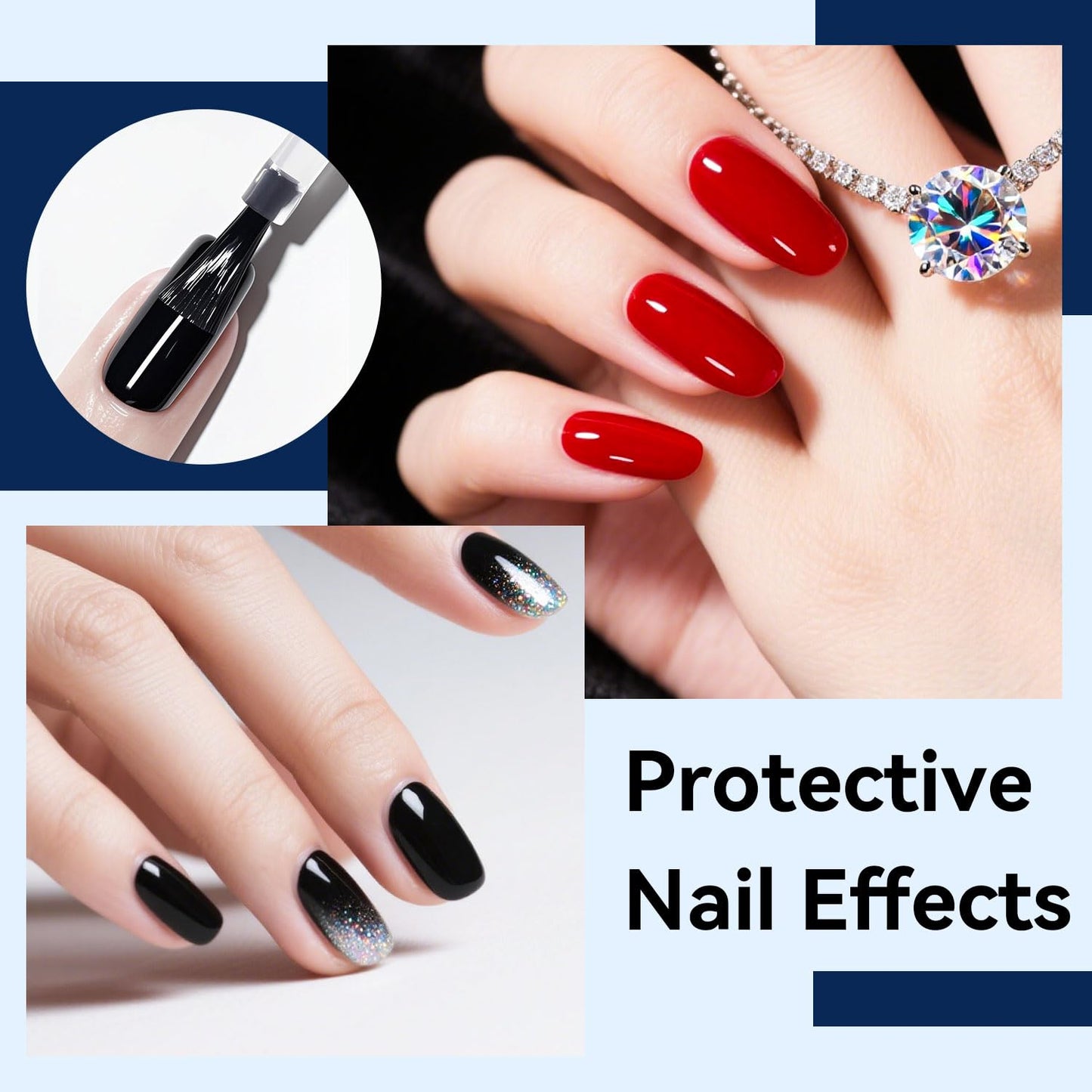 JODSONE 16.5ml Gel Top Coat No Wipe Clear Glossy Shine Finish Long Lasting No Soak Off Nail and Need U V Lamp Cured for Salon DIY Nail Art Design