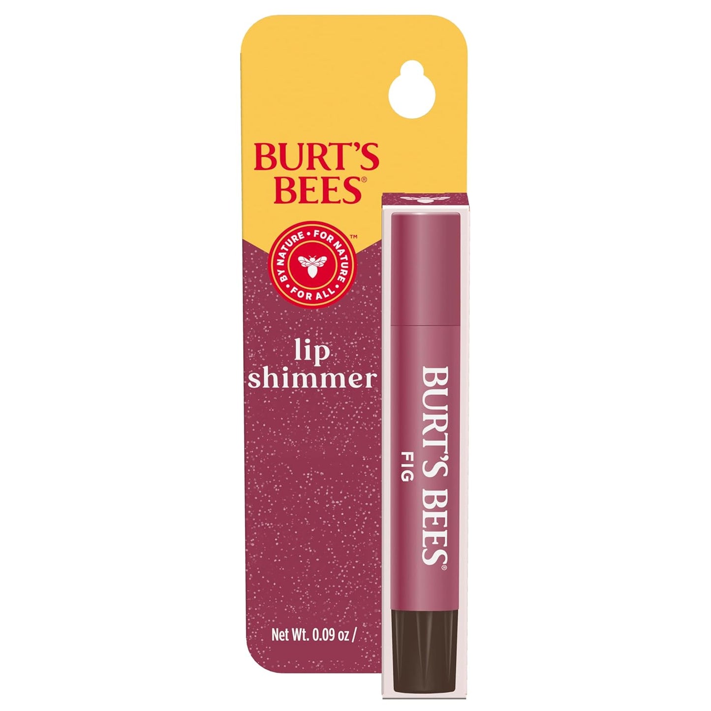 Burt's Bees Shimmer Lip Tint, Tinted Lip Balm Stick, Moisturizing for All Day Hydration with Natural Glowy Pigmented Finish & Buildable Color, Fig, 1 Tube, 0.09 oz.
