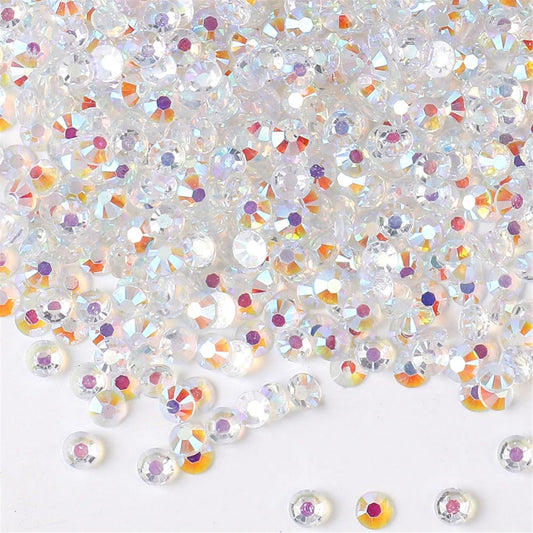 1500 Pieces SS16 4mm Flatback Rhinestones AB Clear Round Gems Crystals for Nail Art DIY Crafts Clothes Shoes Bags （Transparent AB）