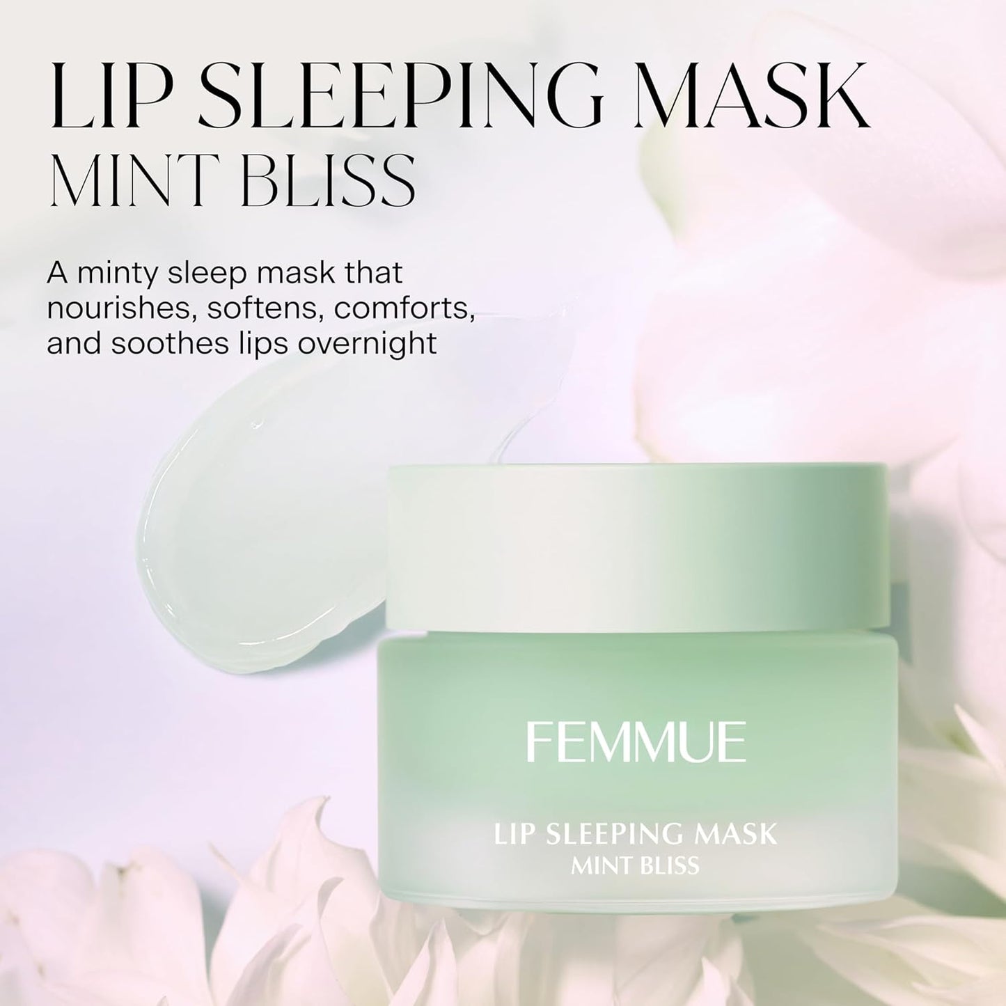 Lip Sleeping Mask (Mint Bliss) | Overnight Hydrating Lip Treatment | Plumping & Softening | With Eucalyptus and Squalane to Soften Dry, Chapped Lips