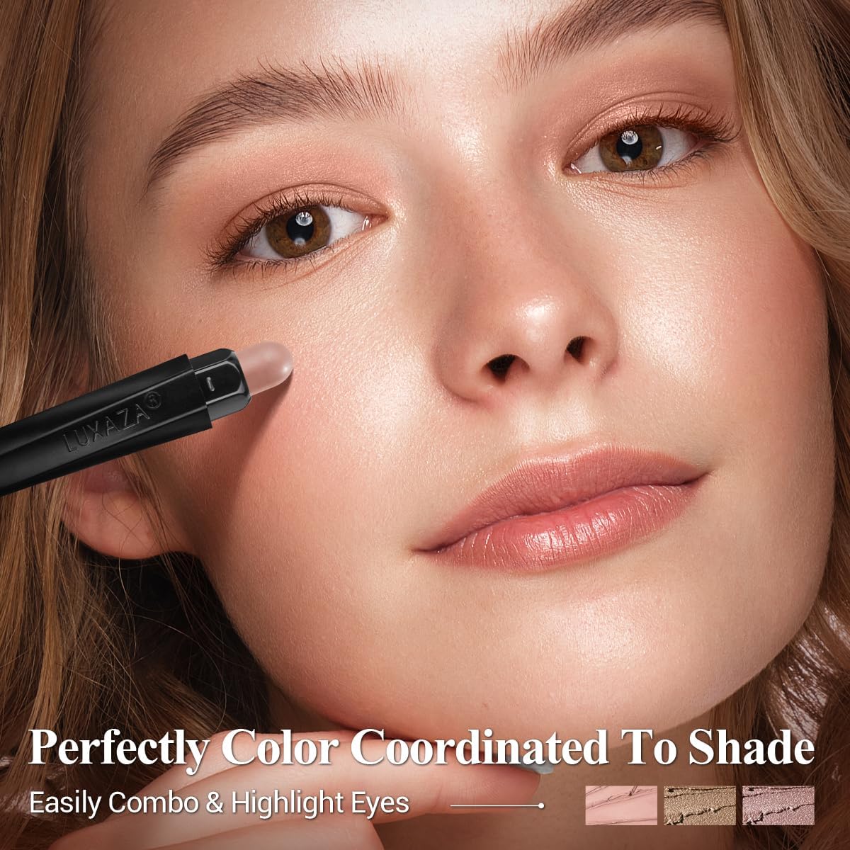 Classic 3PCS Neutral Eyeshadow Stick Makeup Set, Metallic Shimmer Matte Cream Eye Shadow Eyeliner Brightener Pencil Crayon - Rosewood Bloom