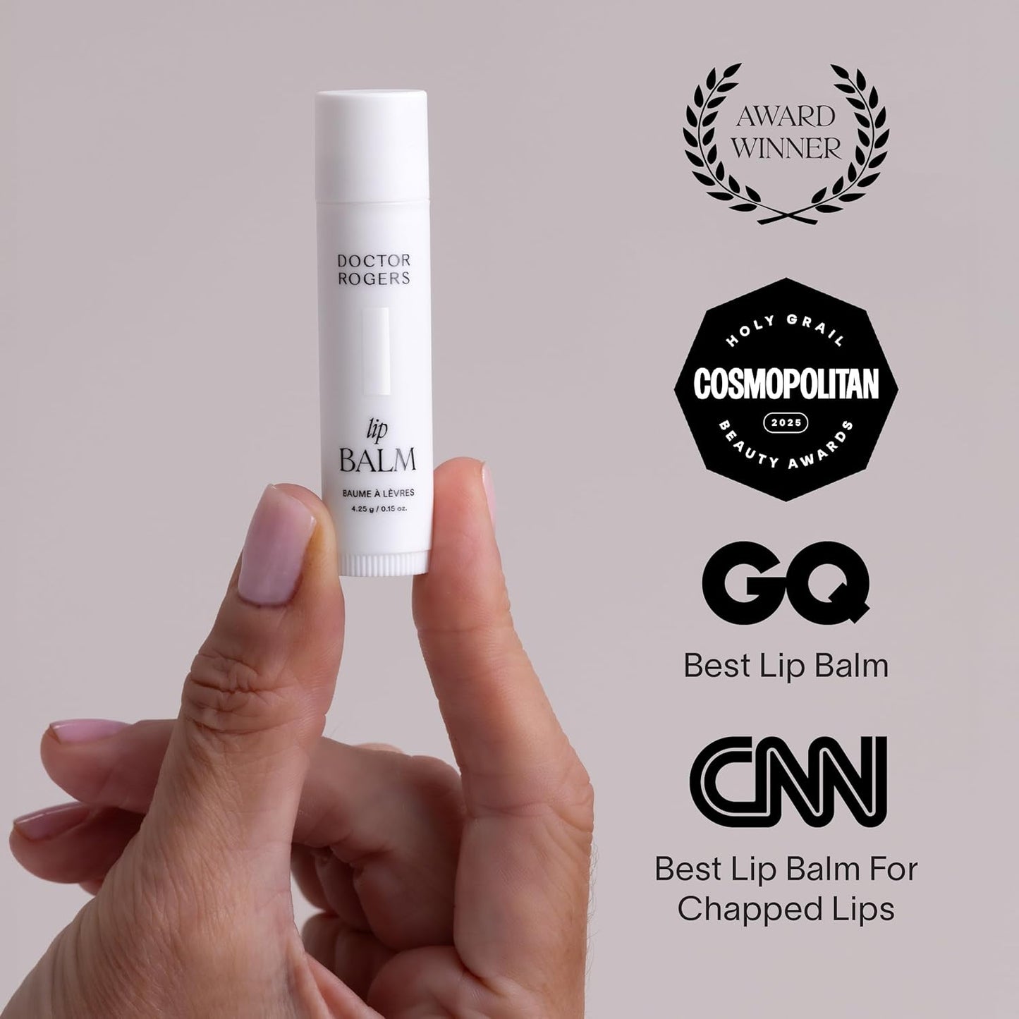 Doctor Rogers Lip Balm. Hydrating & Softening Lip Moisturizer for Very Dry Lips, Natural & Hypoallergenic, 0.15 Ounce (4.25 g) Tube