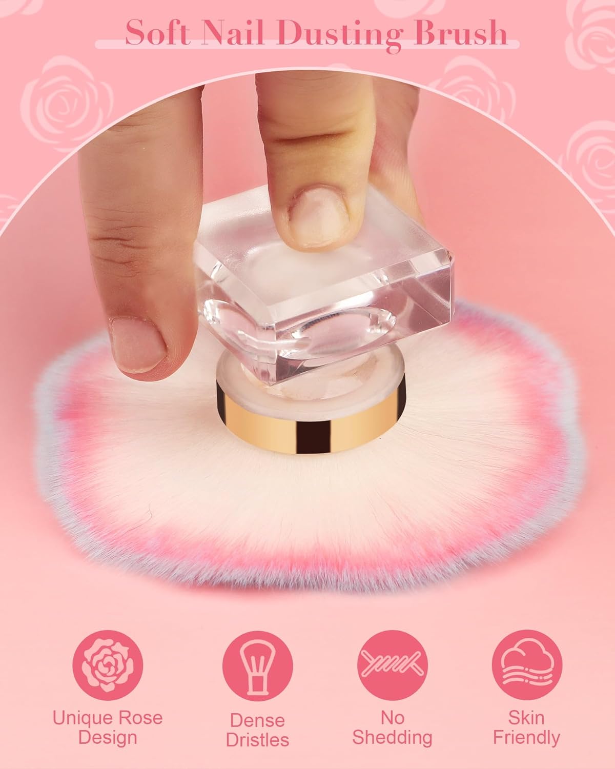 Rolybag Nail Dust Brush Dust Powder Remover Brush Nail Art Dust Cleaner Brush Fluffy Brush for Nail Dust, Makeup Brushes, Dust Brush for Nail Art Tools