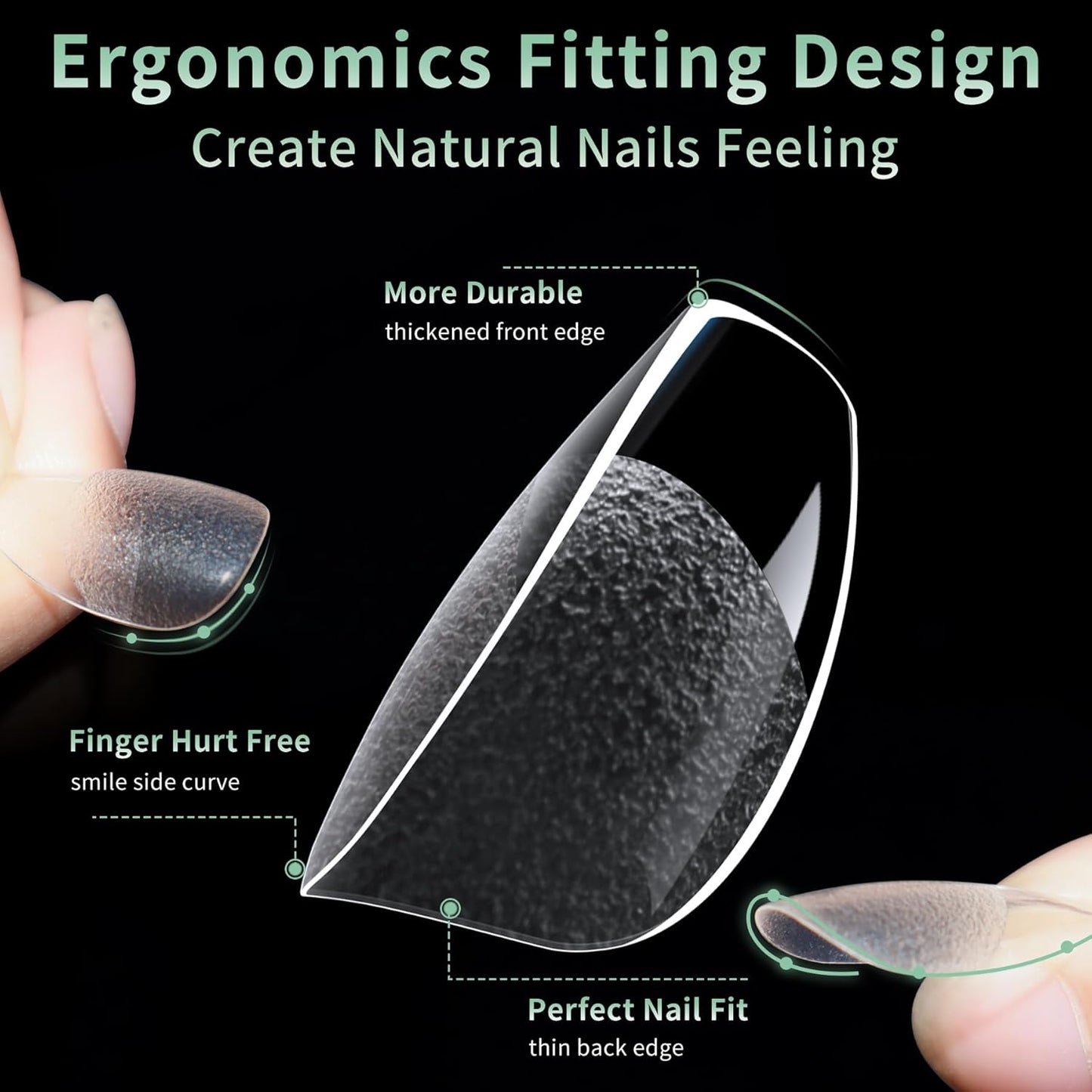 Extra Short Square Nail Tips, 216pcs Acrylic Soft Fake Nails Gel Nail Tips, Full Cover Pre-Shaped Matte Clear Press on Nails for Extension, Diy at Home Manicure 12 Sizes