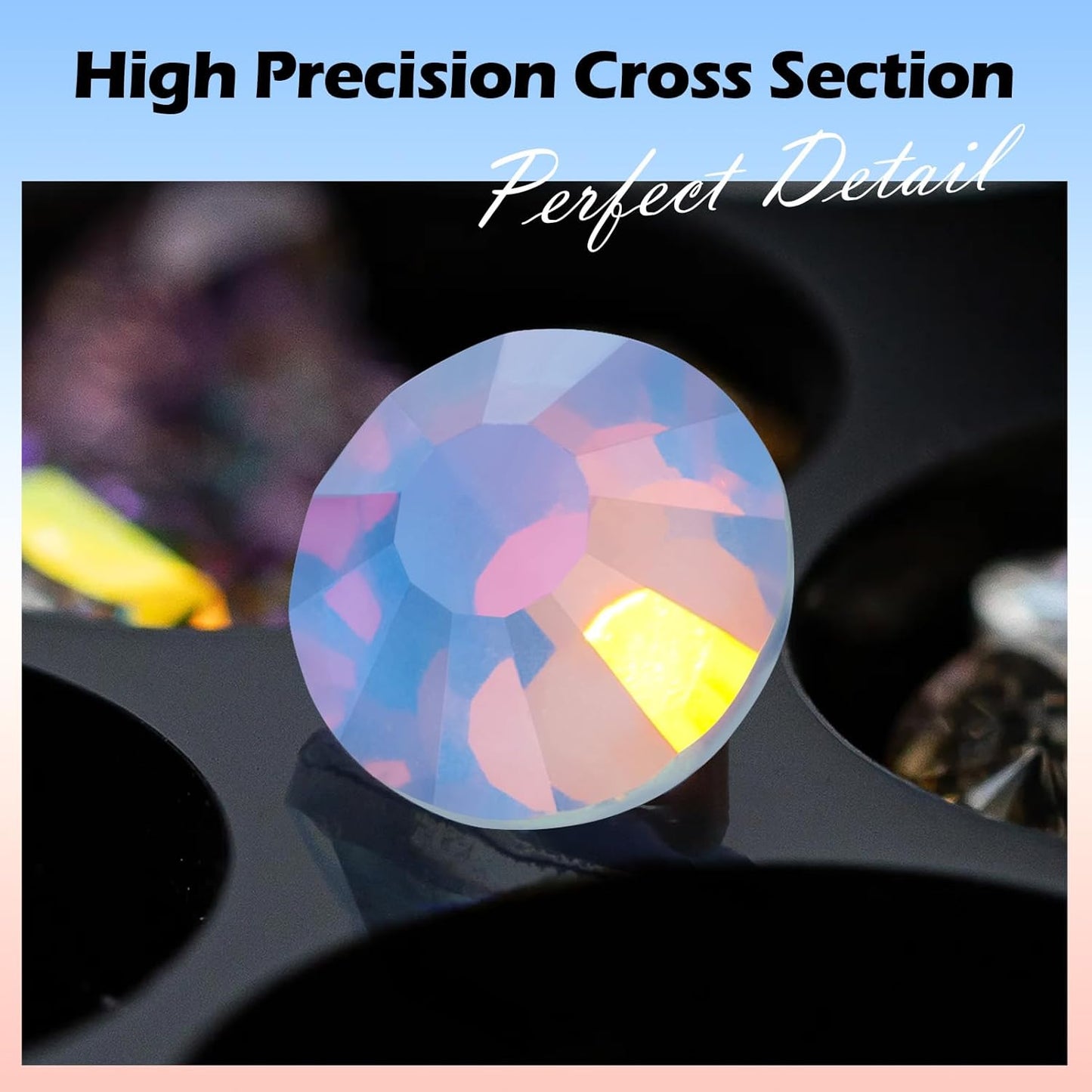 F Light Blue Flatback Rhinestones, Glass Rhinestones for Nail Art and Craft, Glue Fix, Loose Crystal Gemstones(F Light Blue, SS30, 288pcs, 6.4-6.6mm)